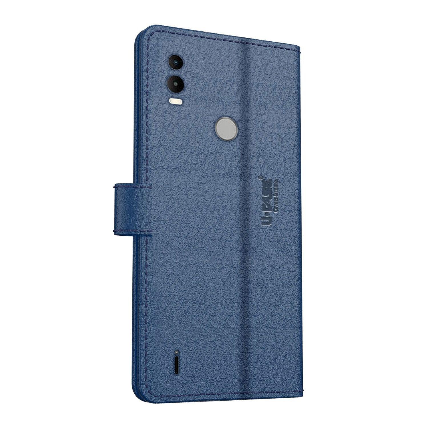 U-CASE Flip Cover for Nokia C21 Plus Vegan Foldable Stand & Pocket Magnetic Closure - Aibex