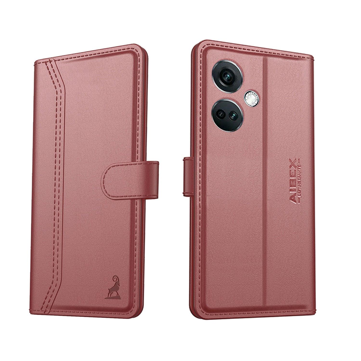 OnePlus Nord CE 3 Aibex PU Leather Flip Cover Foldable Stand & Pocket Magnetic Closure - Aibex