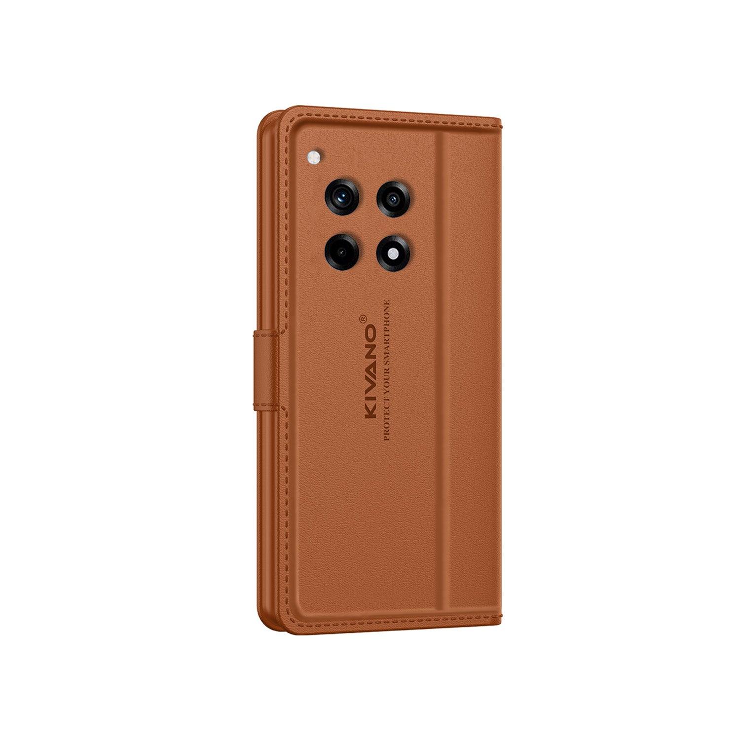 Leather Wallet Case for Oneplus 12 5G ?Stylish Flip Folio Cover with Card Holder, Stand -KIVANO LUXE - Aibex