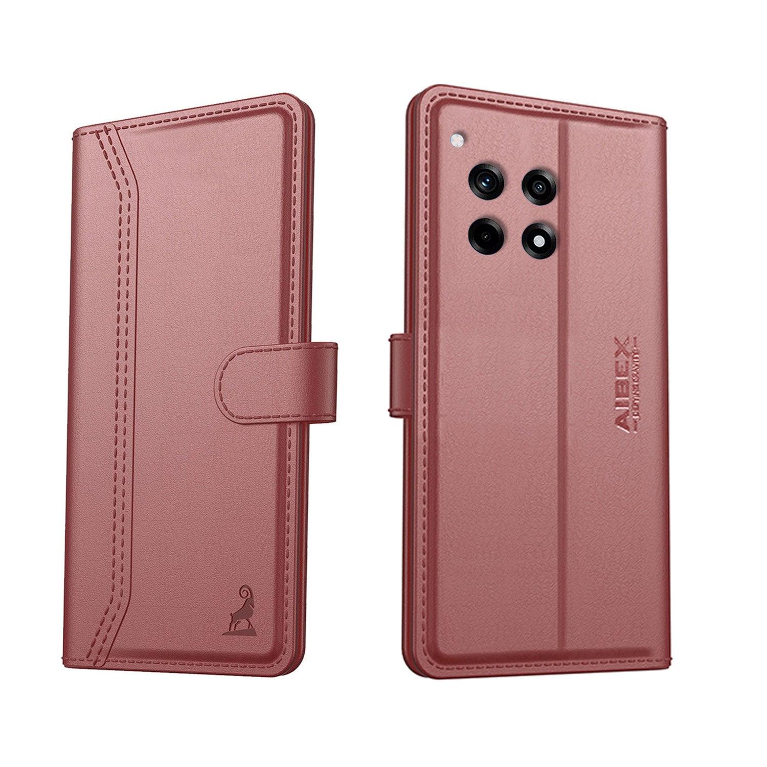 OnePlus 12 5G Aibex PU Leather Flip Cover Foldable Stand & Pocket Magnetic Closure - Aibex