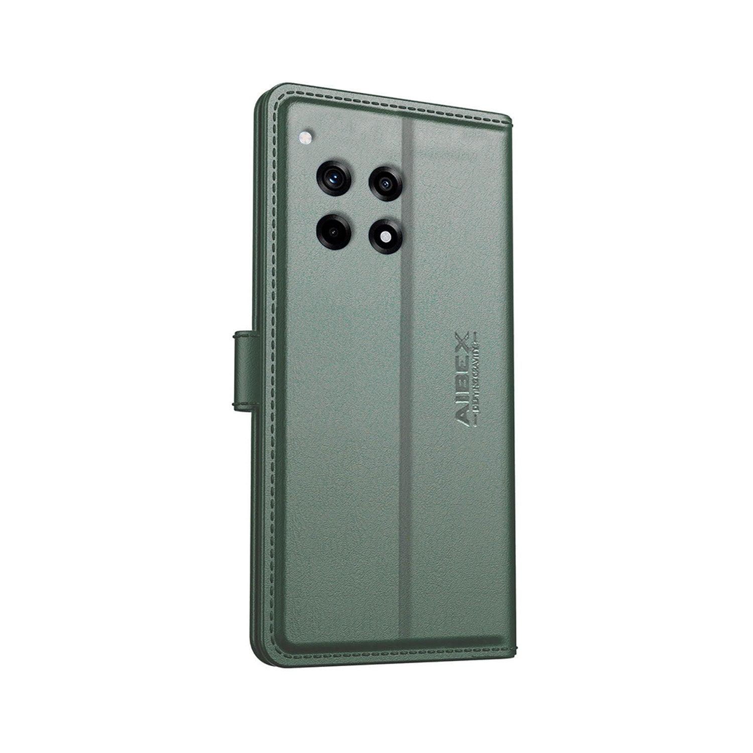 OnePlus 12R 5G Aibex PU Leather Flip Cover Foldable Stand & Pocket Magnetic Closure - Aibex