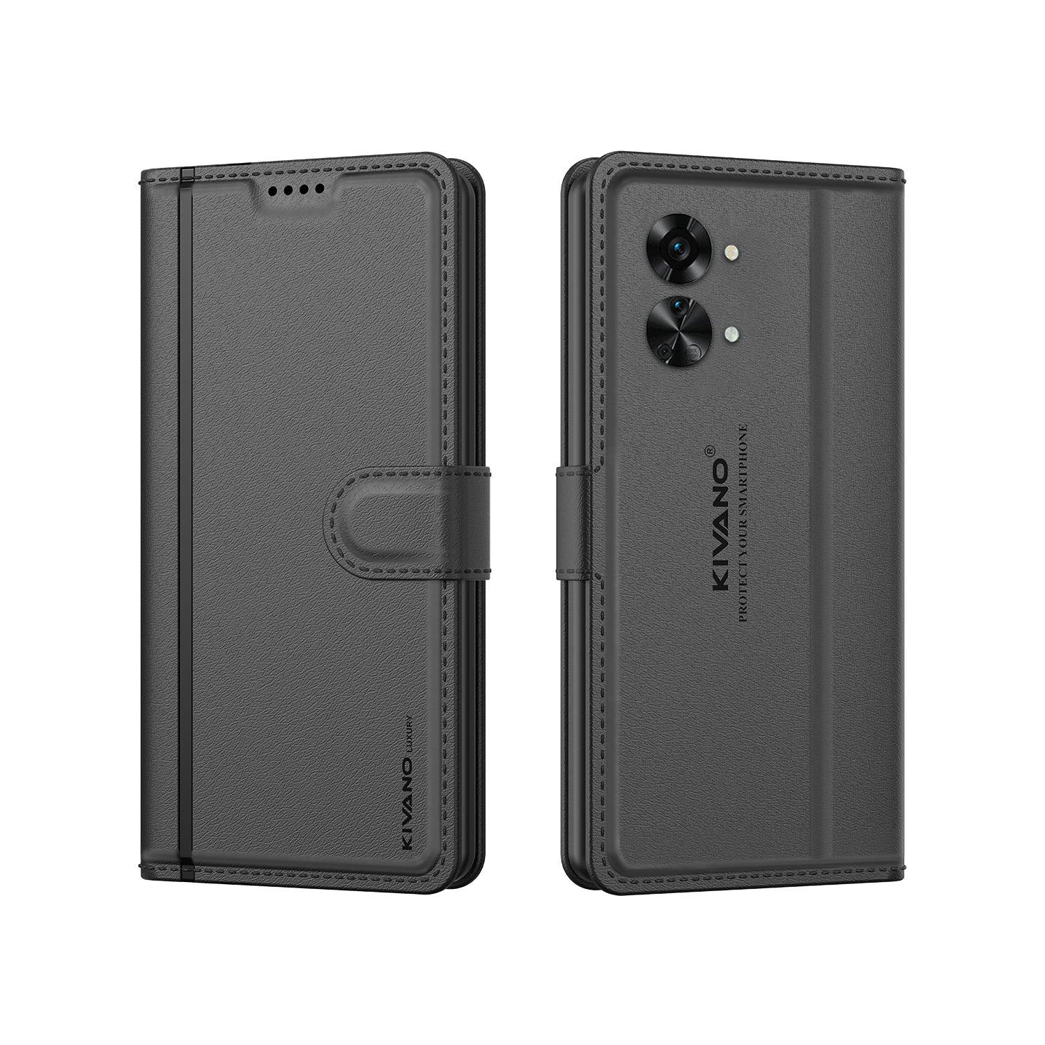 Leather Wallet Case for OnePlus Nord 2T 5G ?Stylish Flip Folio Cover with Card Holder, Stand -KIVANO LUXE - Aibex