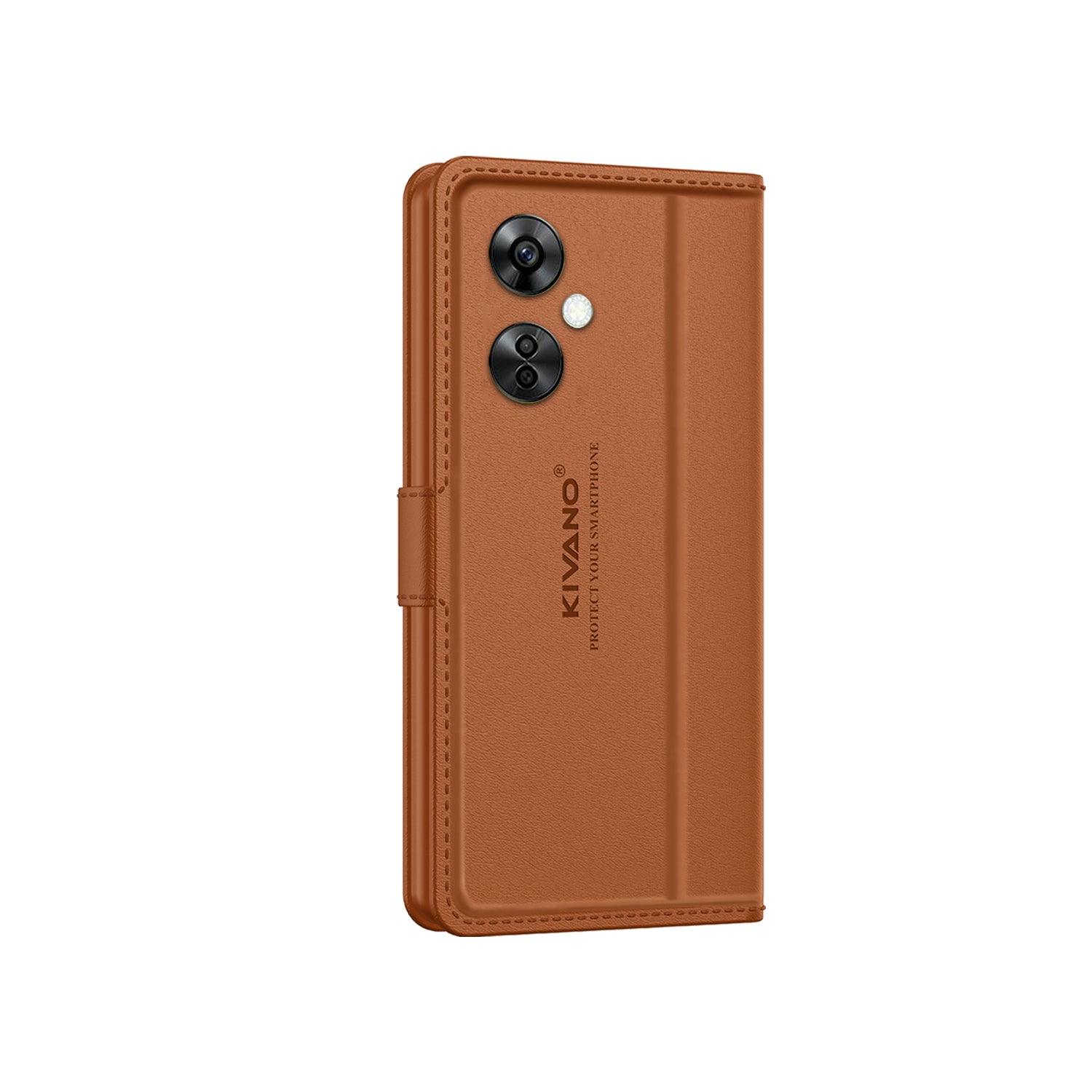 Leather Wallet Case for OnePlus Nord CE 3 Lite 5G ?Stylish Flip Folio Cover with Card Holder, Stand -KIVANO LUXE - Aibex