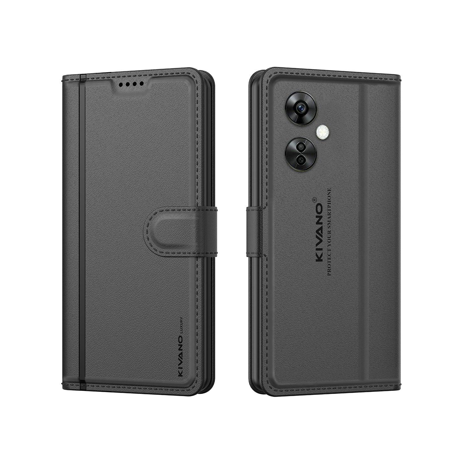 Leather Wallet Case for OnePlus Nord CE 3 Lite 5G ?Stylish Flip Folio Cover with Card Holder, Stand -KIVANO LUXE - Aibex