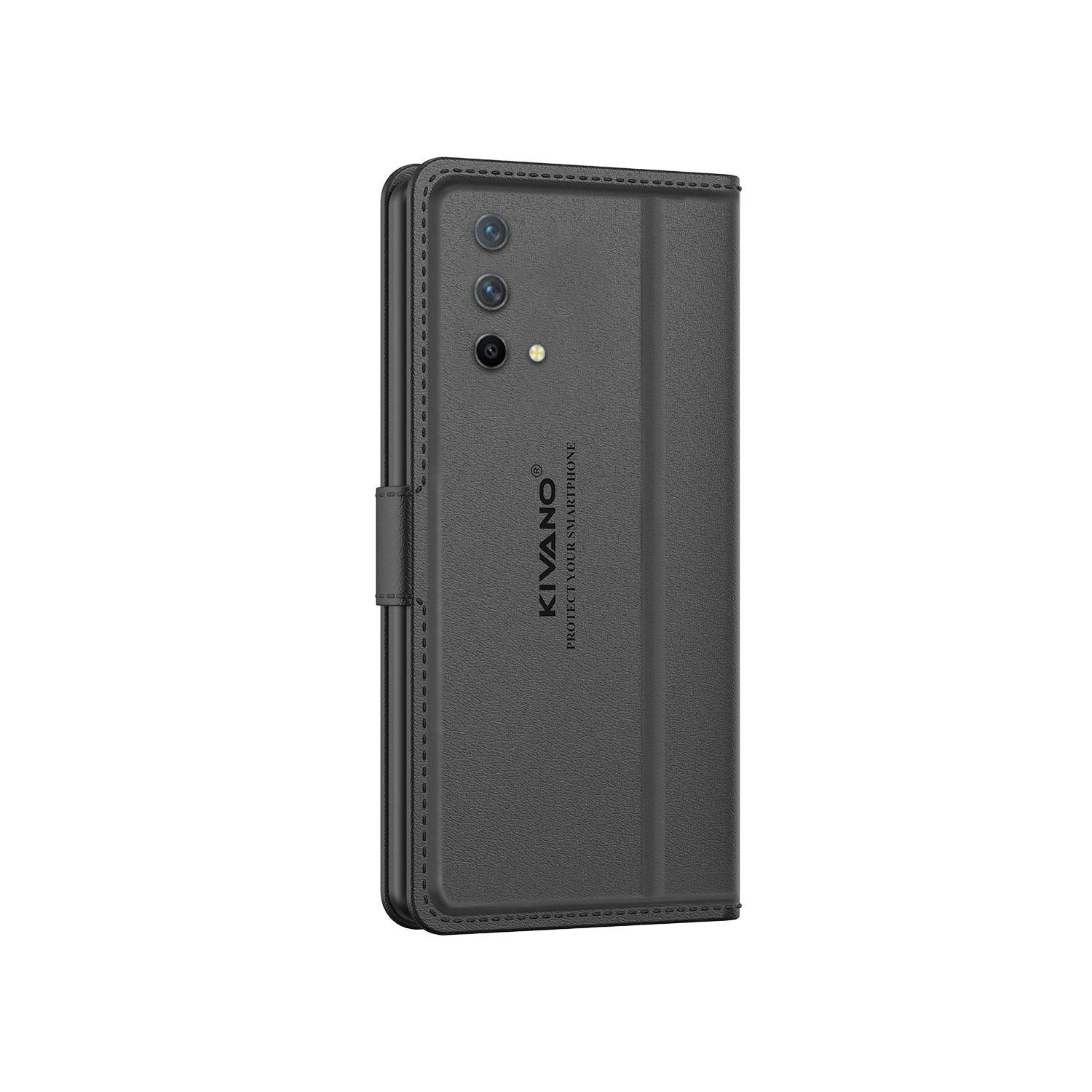 Leather Wallet Case for OnePlus Nord CE 5G ?Stylish Flip Folio Cover with Card Holder, Stand -KIVANO LUXE - Aibex