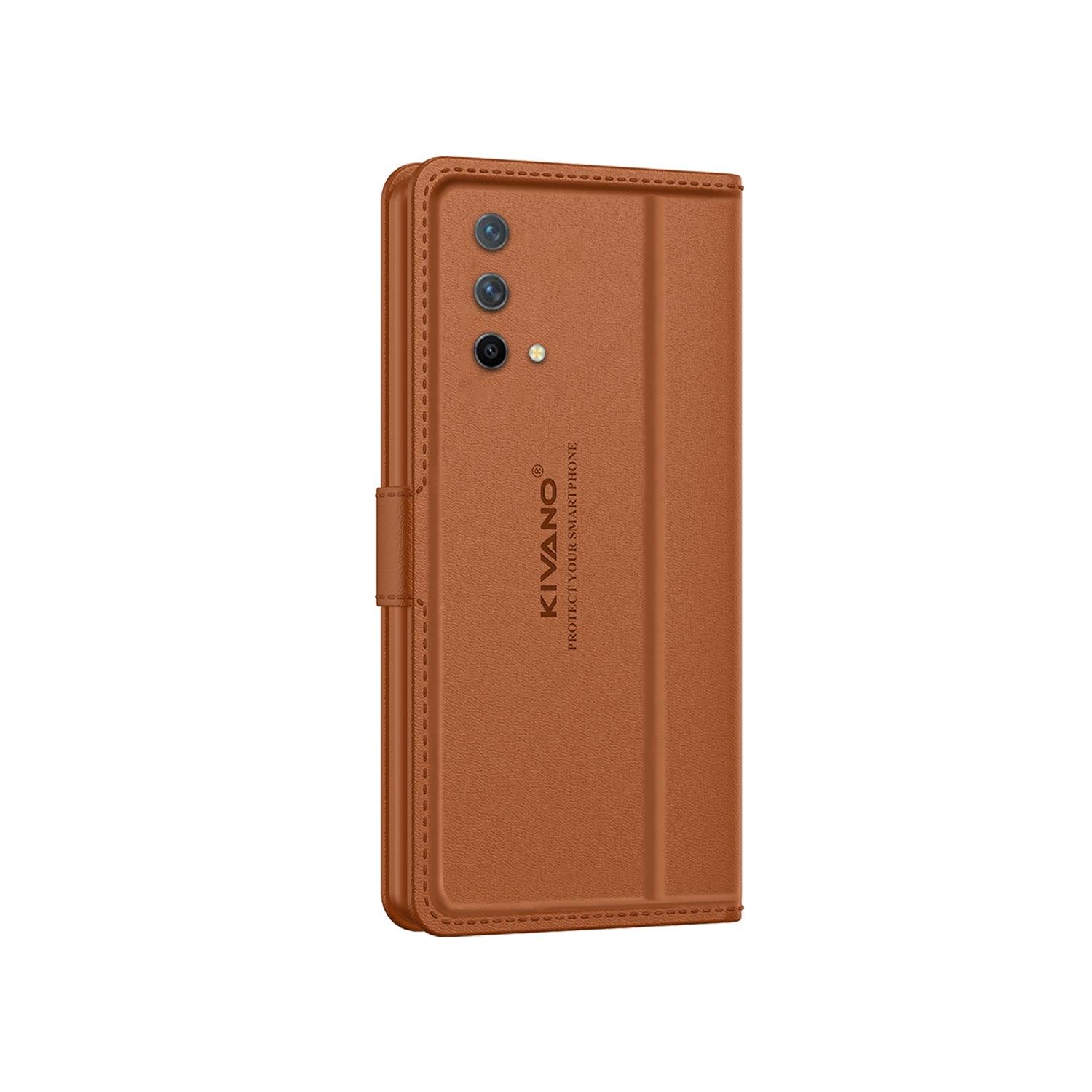 Leather Wallet Case for OnePlus Nord CE 5G ?Stylish Flip Folio Cover with Card Holder, Stand -KIVANO LUXE - Aibex