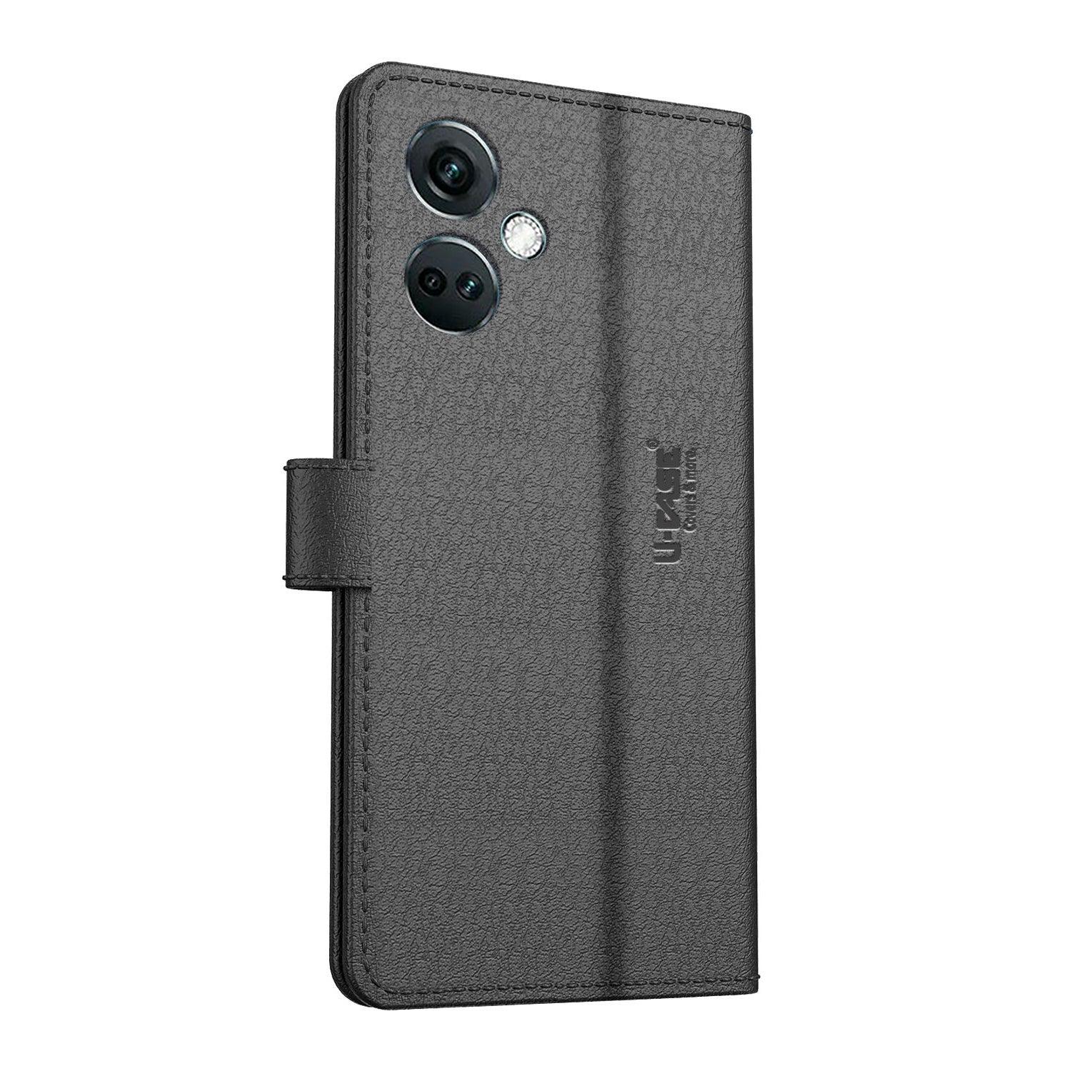 U-CASE Flip Cover for OnePlus Nord CE 3 5G Vegan Foldable Stand & Pocket Magnetic Closure - Aibex