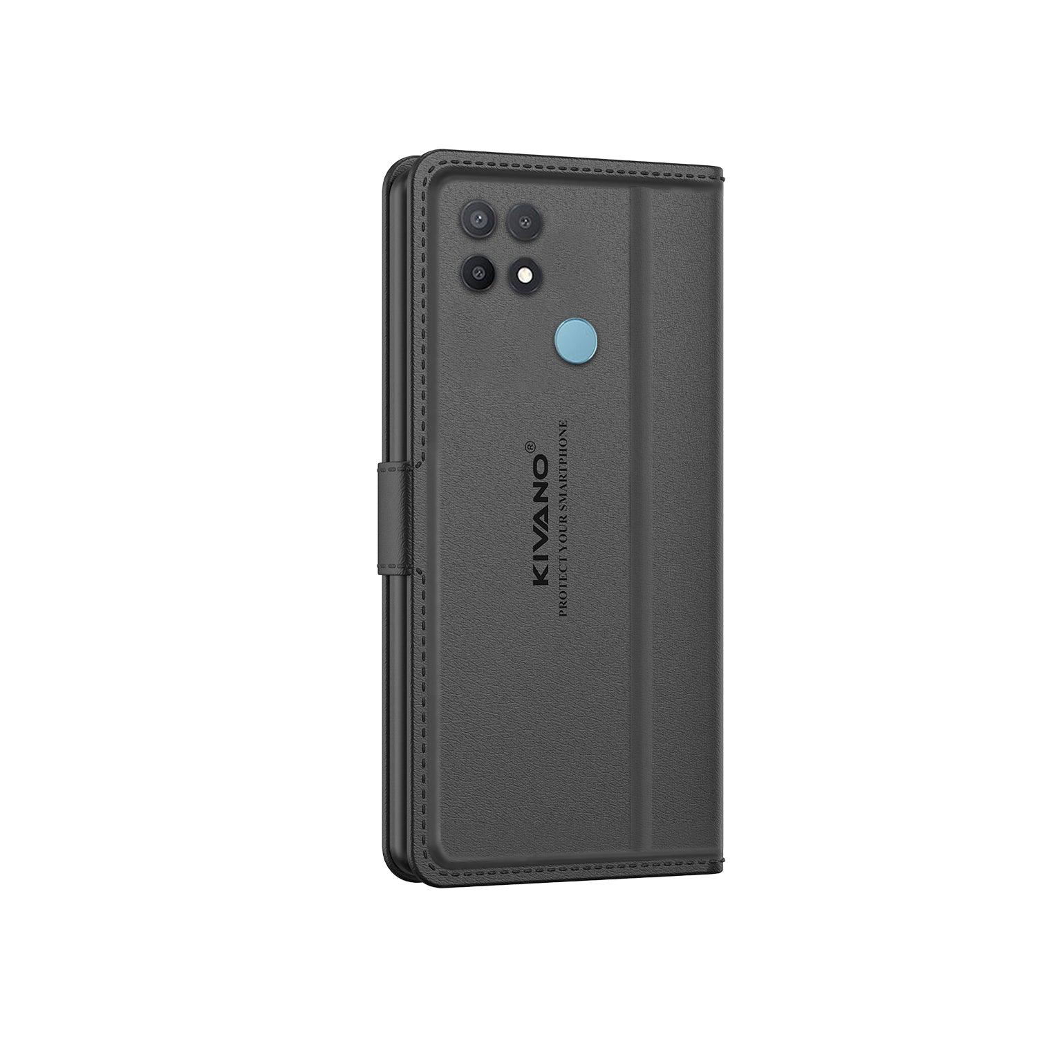 Leather Wallet Case for Oppo A15 / Oppo A15s ?Stylish Flip Folio Cover with Card Holder, Stand-KIVANO LUXE - Aibex