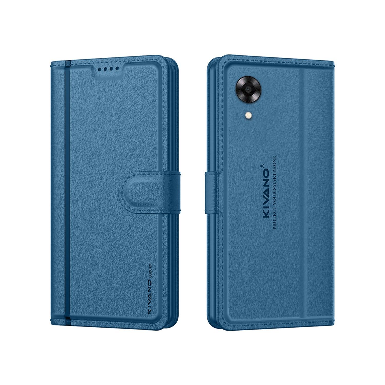 Leather Wallet Case for Oppo A17K ?Stylish Flip Folio Cover with Card Holder, Stand -KIVANO LUXE - Aibex