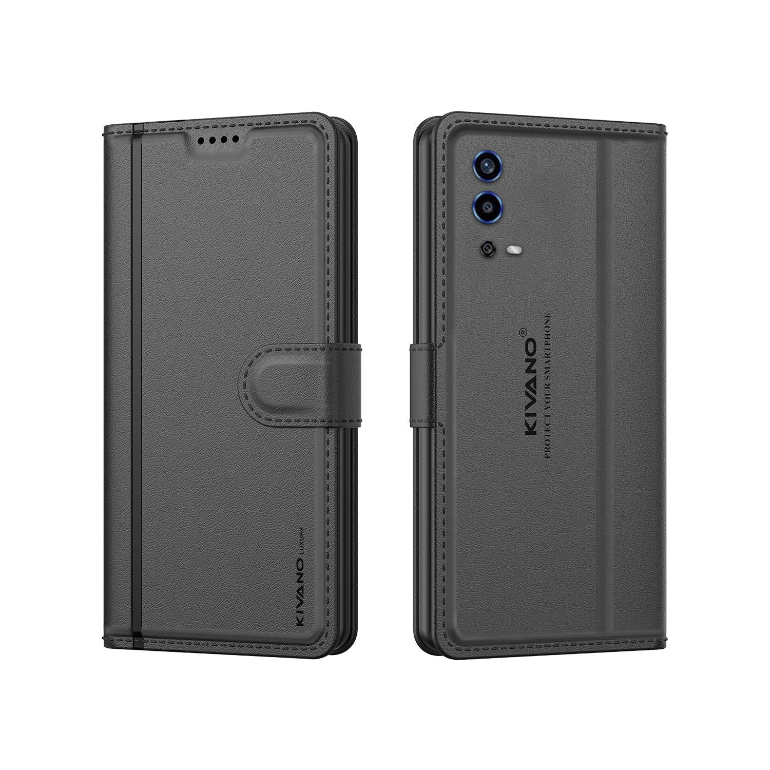 Leather Wallet Case for Oppo A55 ?Stylish Flip Folio Cover with Card Holder, Stand -KIVANO LUXE - Aibex