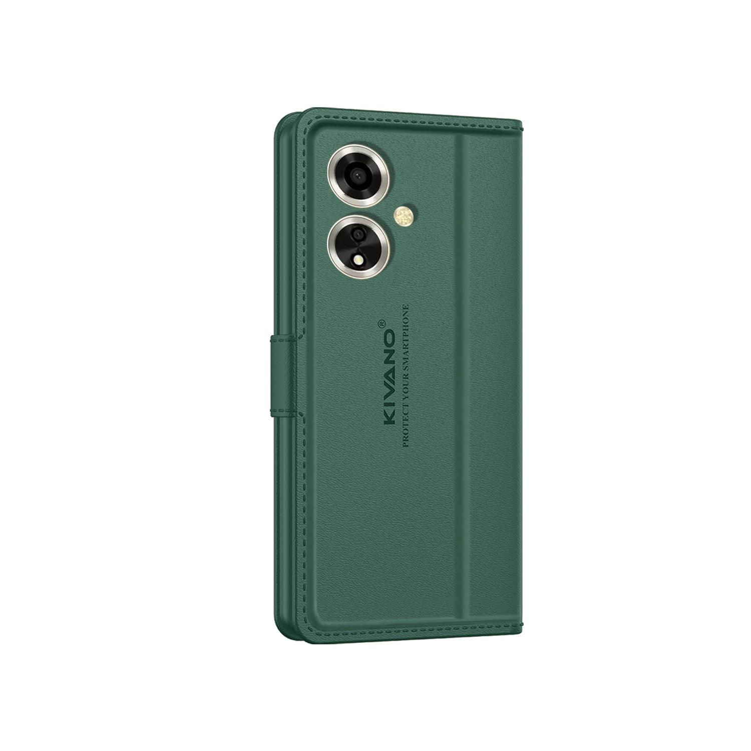 Leather Wallet Case for Oppo A59 5G ?Stylish Flip Folio Cover with Card Holder, Stand, and RFID Protection -KIVANO LUXE - Aibex