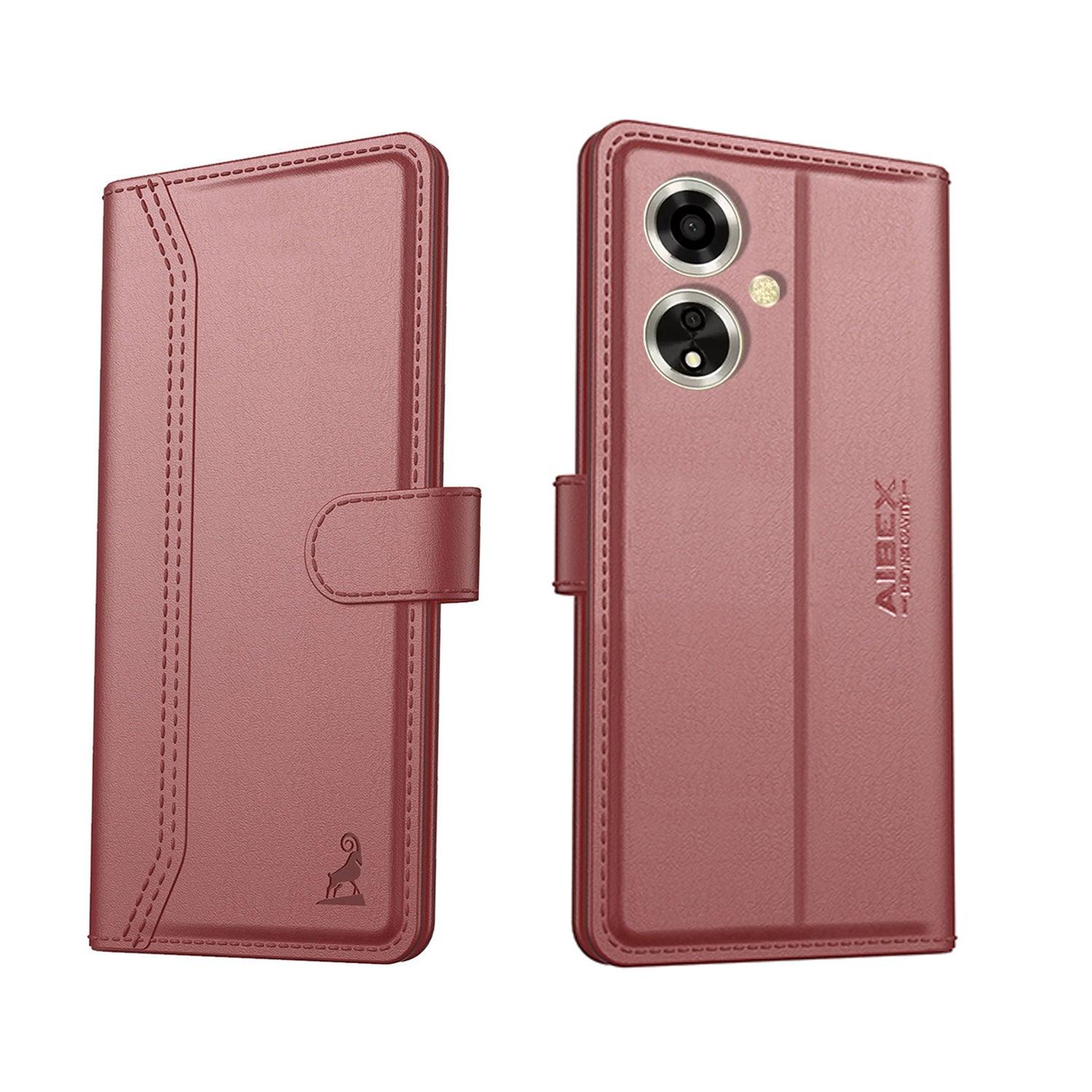 Oppo A59 5G Aibex PU Leather Flip Cover Foldable Stand & Pocket Magnetic Closure - Aibex