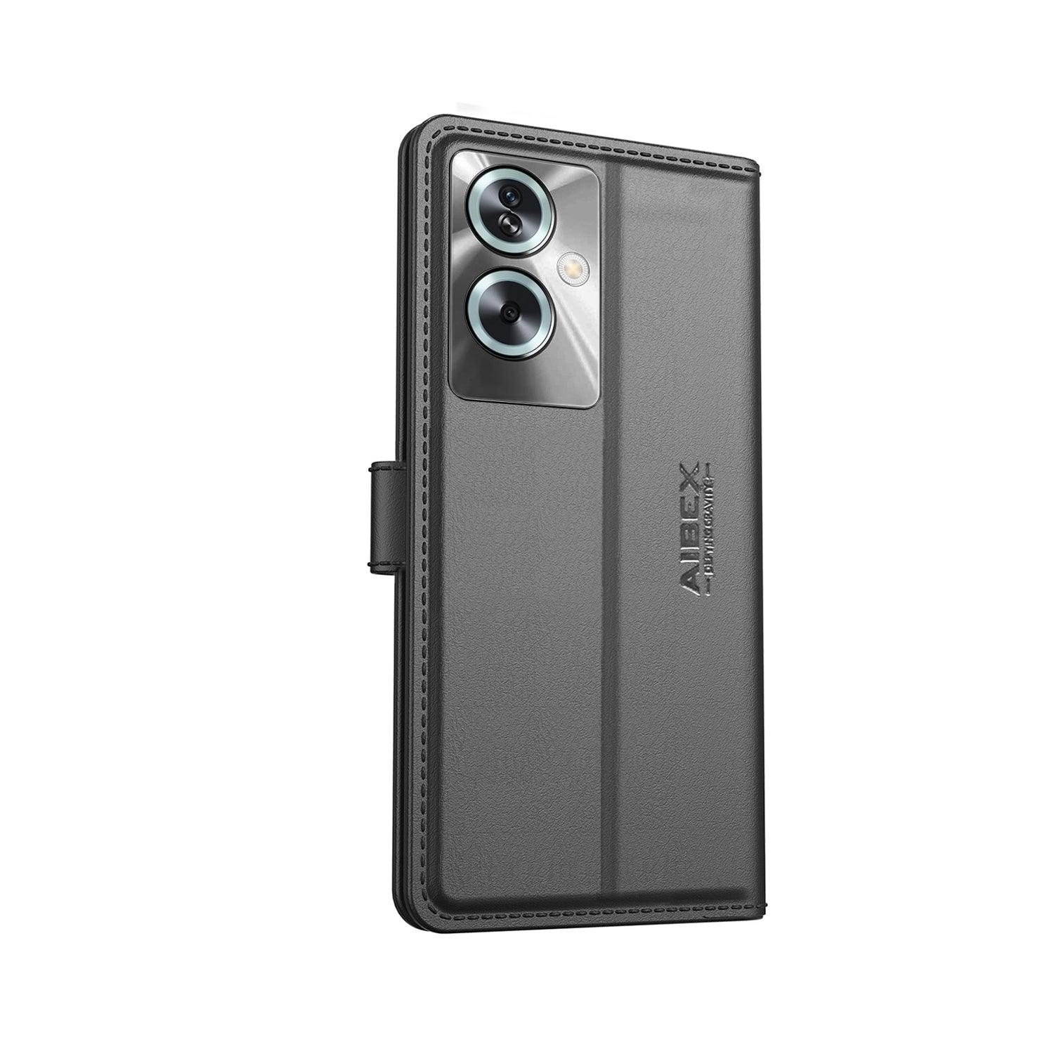 Oppo A79 5G Aibex PU Leather Flip Cover Foldable Stand & Pocket Magnetic Closure - Aibex