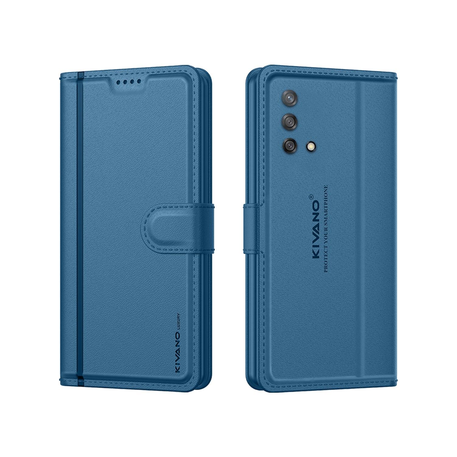 Leather Wallet Case for Oppo F19 / Oppo F19s ?Stylish Flip Folio Cover with Card Holder, Stand -KIVANO LUXE - Aibex