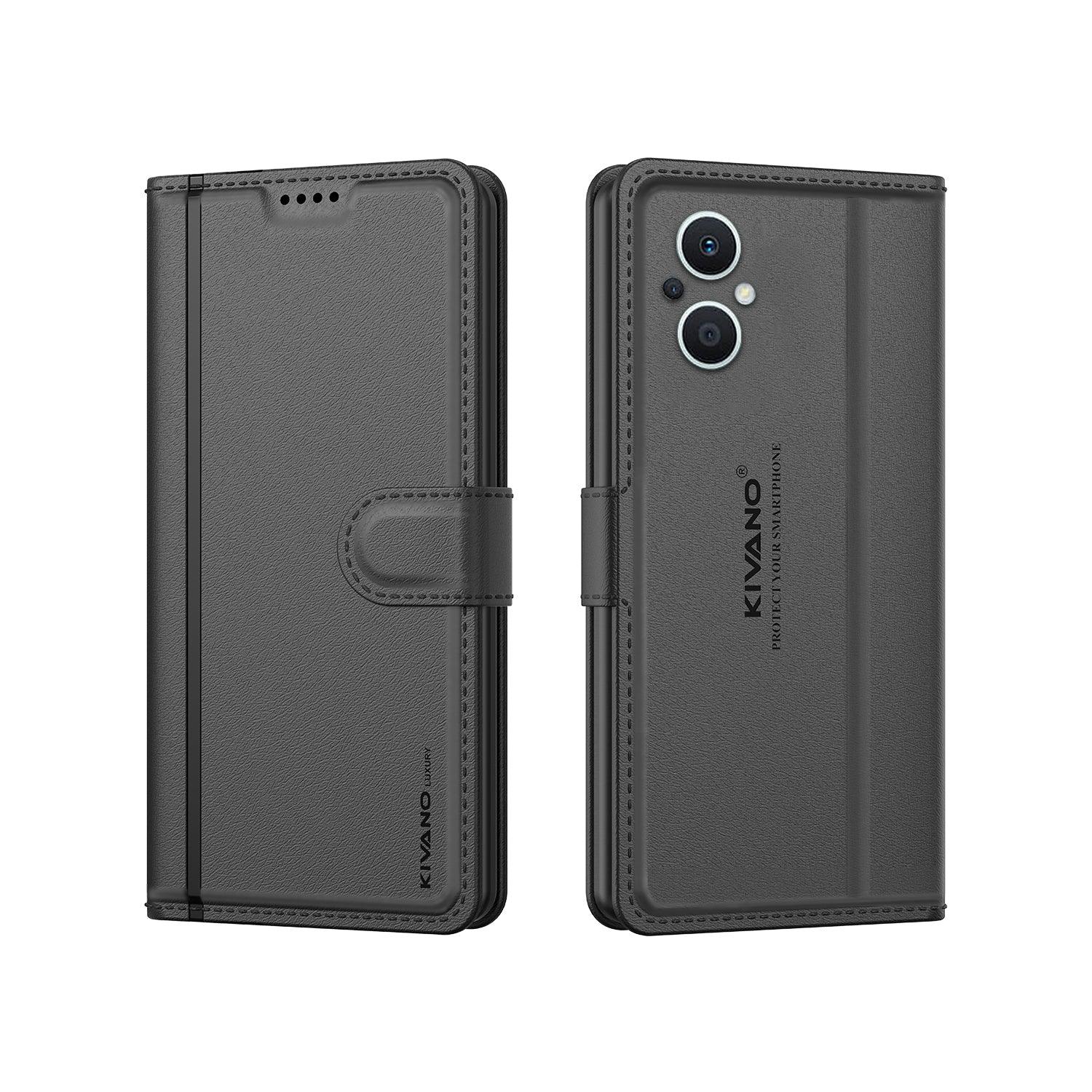 Leather Wallet Case for Oppo F21 Pro 5G / Oppo F21s Pro 5G ?Stylish Flip Folio Cover with Card Holder, Stand -KIVANO LUXE - Aibex