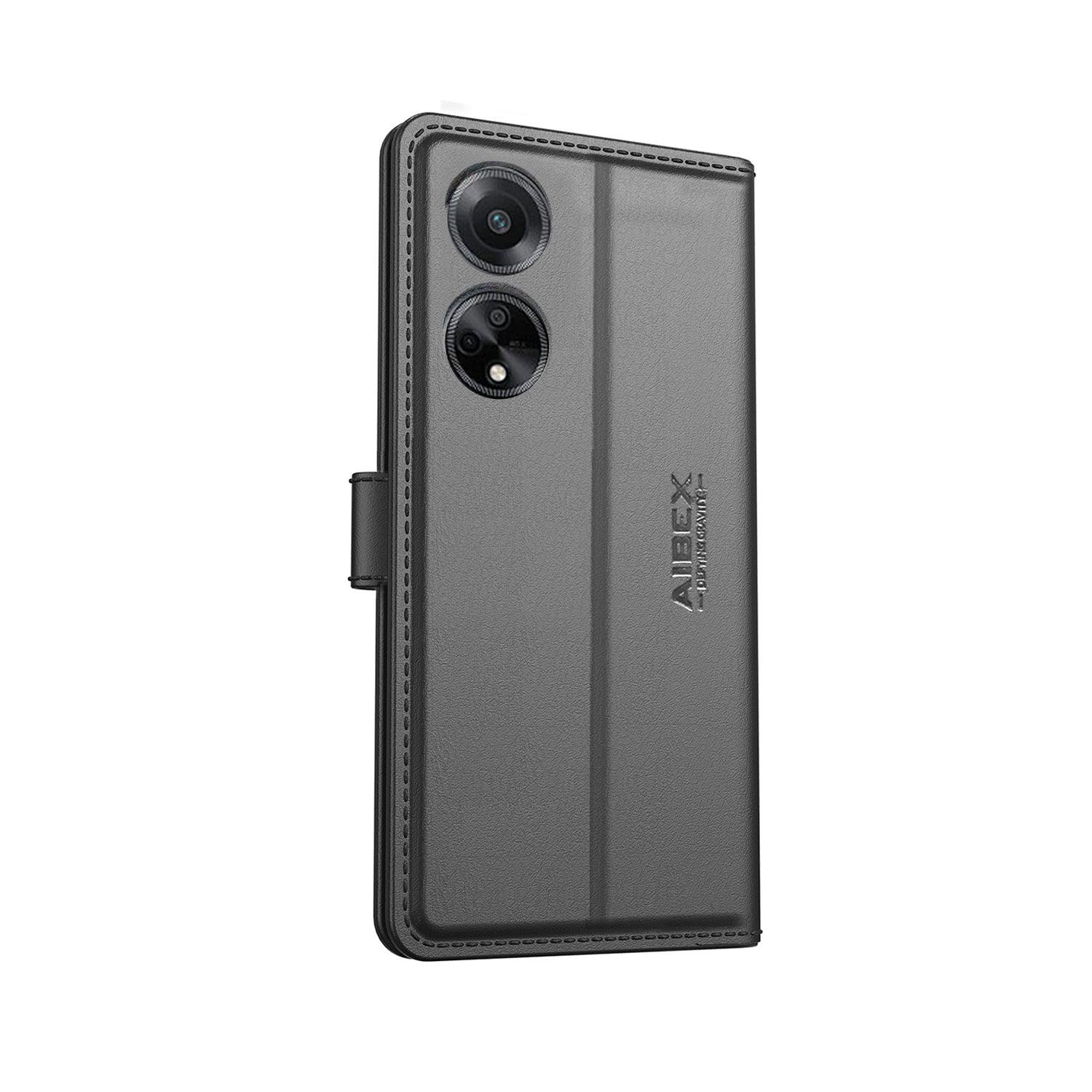 Oppo F23 5G Aibex PU Leather Flip Cover Foldable Stand & Pocket Magnetic Closure - Aibex