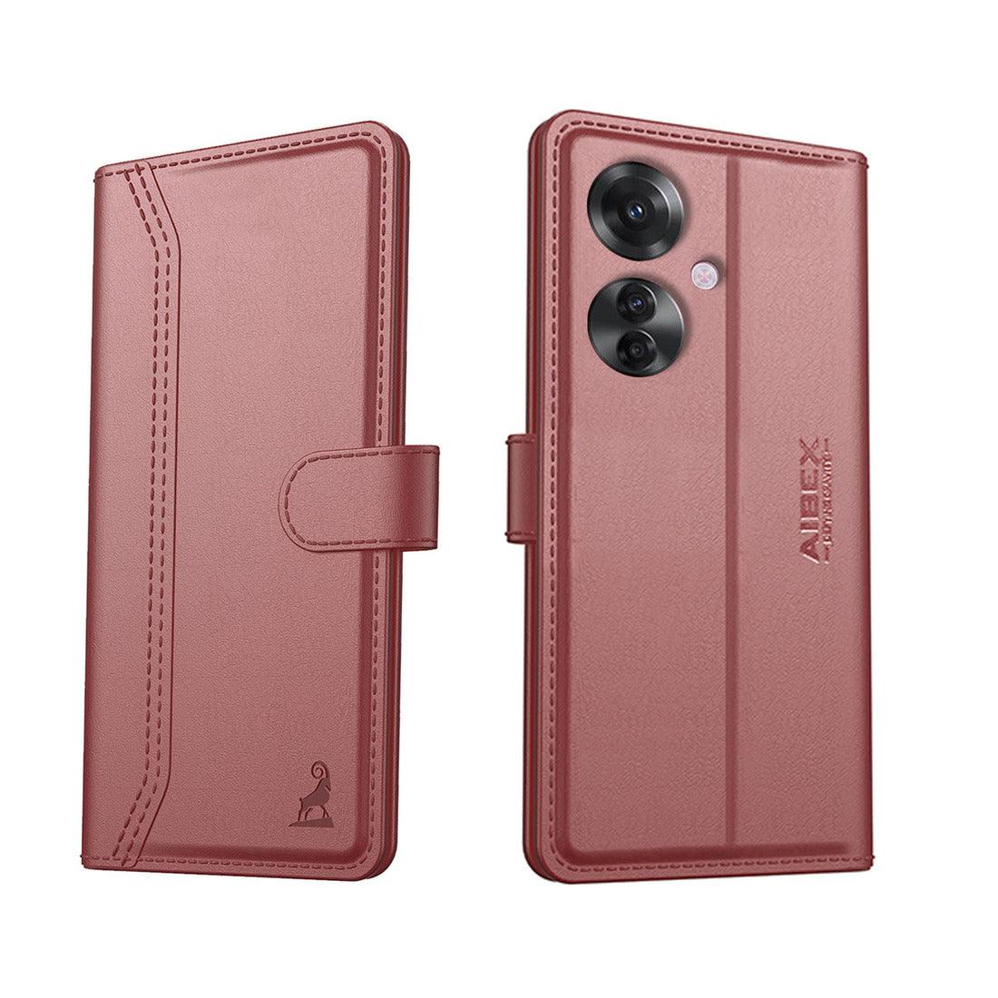 Oppo F25 Pro 5G Aibex PU Leather Flip Cover Foldable Stand & Pocket Magnetic Closure - Aibex
