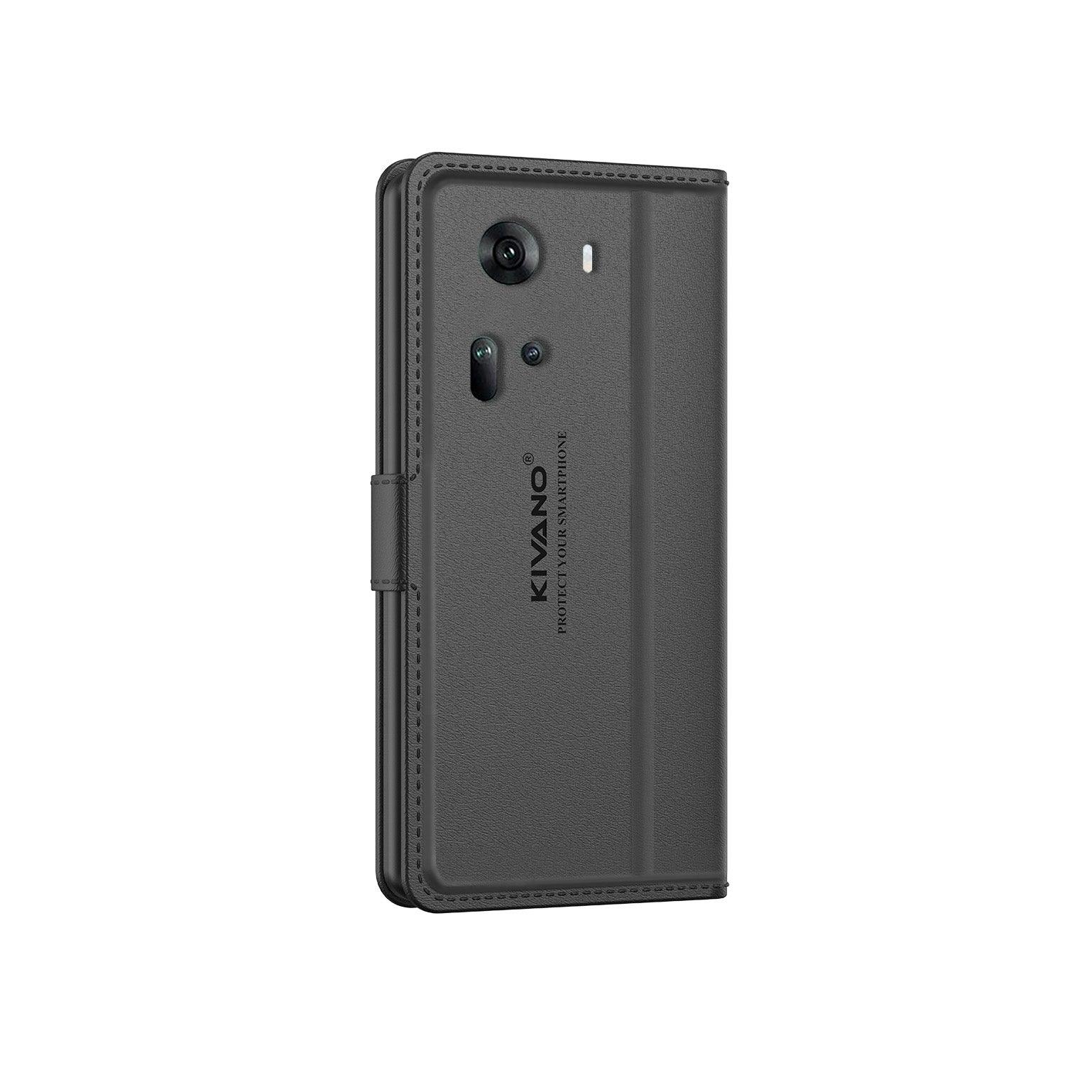Leather Wallet Case for Oppo Reno 11 5G ?Stylish Flip Folio Cover with Card Holder, Stand -KIVANO LUXE - Aibex