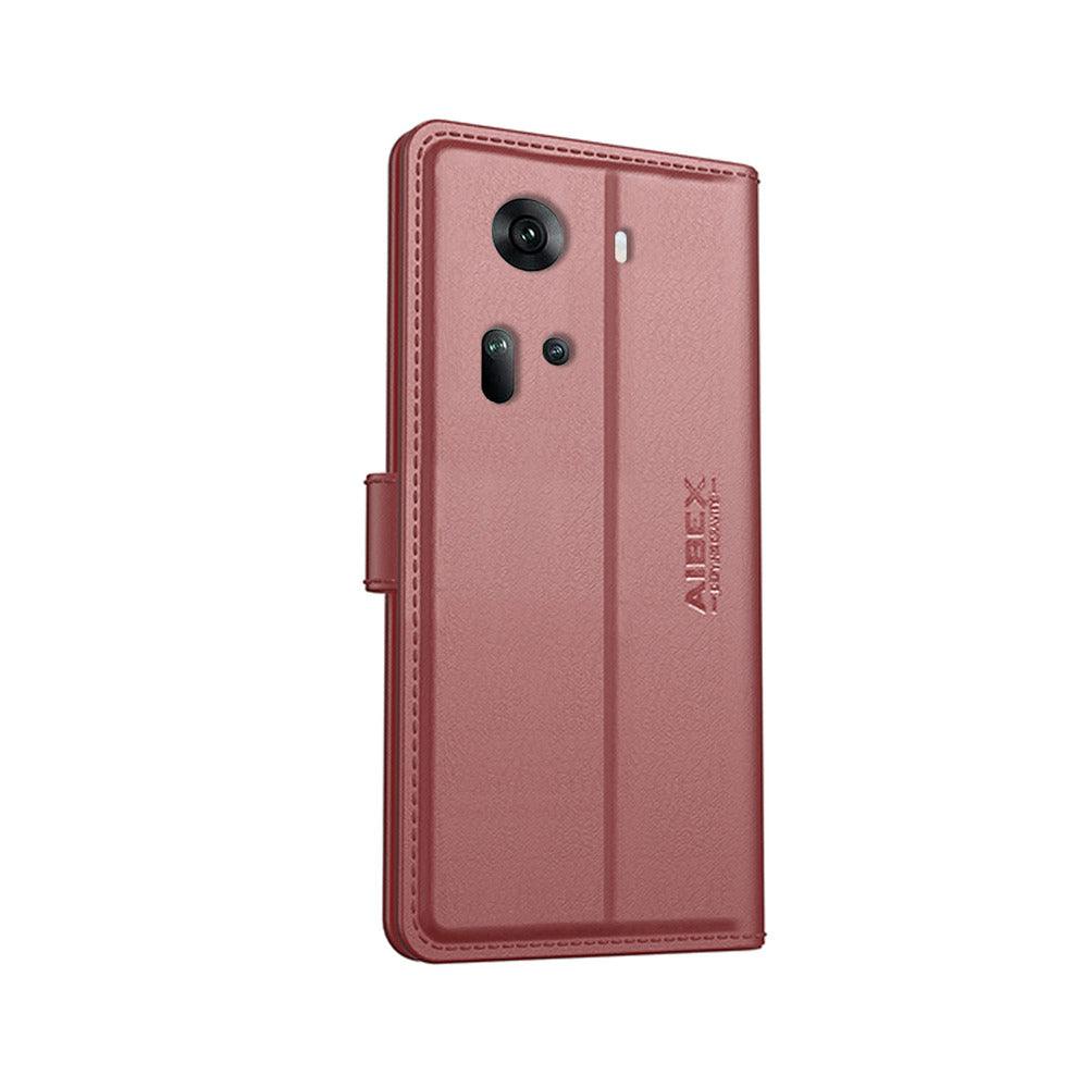 Oppo Reno 11 5G Aibex PU Leather Flip Cover Foldable Stand & Pocket Magnetic Closure - Aibex