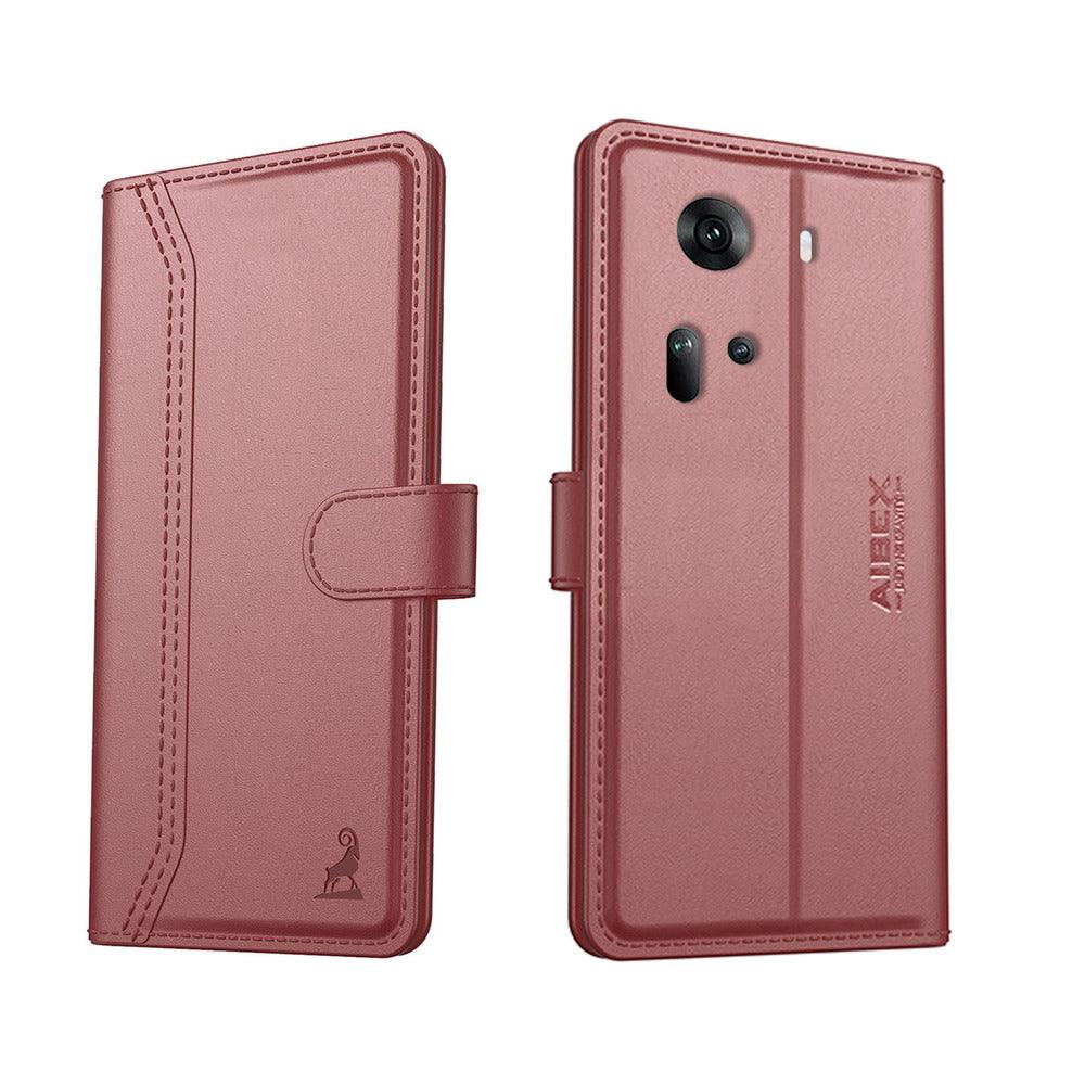 Oppo Reno 11 5G Aibex PU Leather Flip Cover Foldable Stand & Pocket Magnetic Closure - Aibex