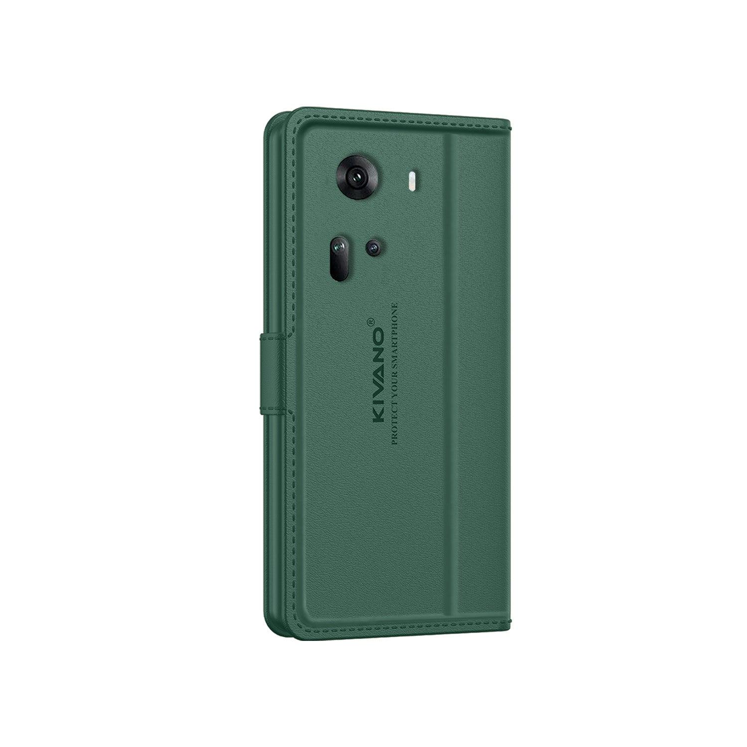 Leather Wallet Case for Oppo Reno 11 5G ?Stylish Flip Folio Cover with Card Holder, Stand -KIVANO LUXE - Aibex