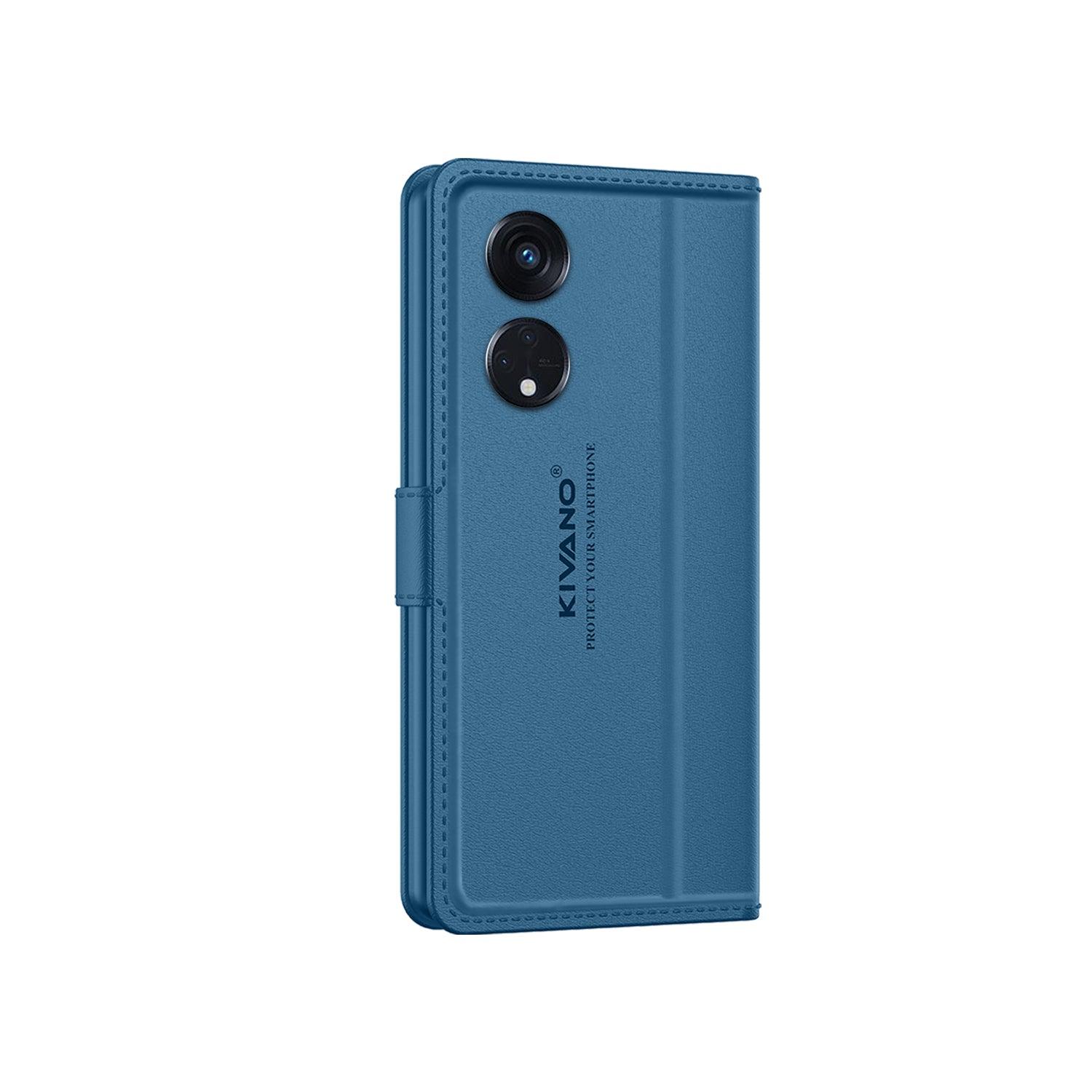Leather Wallet Case for Oppo Reno 8T 5G ?Stylish Flip Folio Cover with Card Holder, Stand -KIVANO LUXE - Aibex