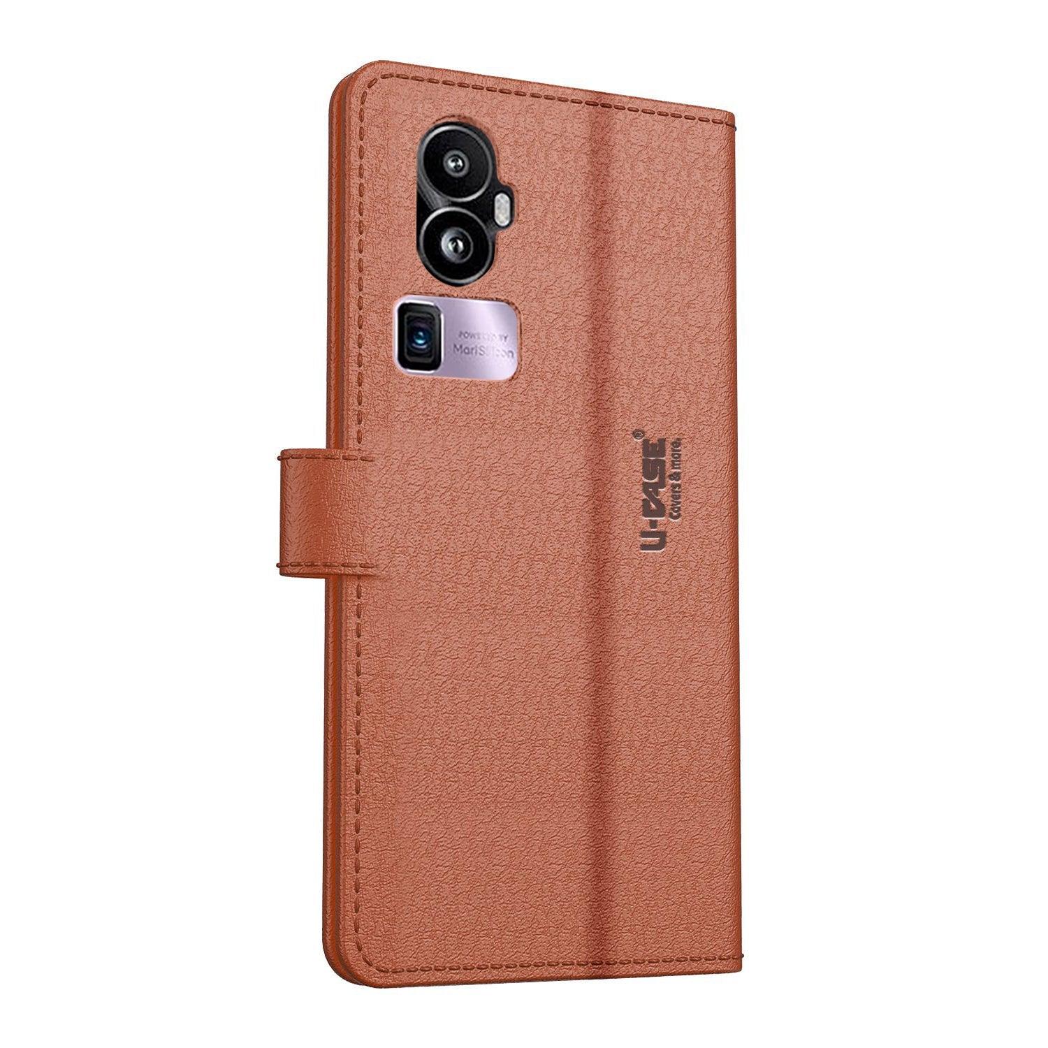 U-CASE Flip Cover for Oppo Reno 10 Pro Plus 5G Vegan Foldable Stand & Pocket Magnetic Closure - Aibex