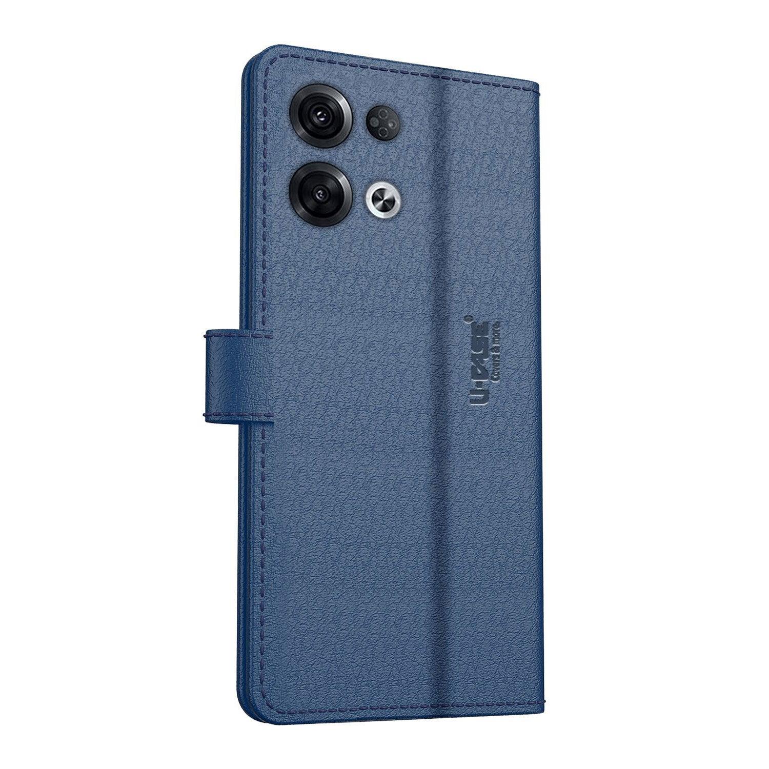 U-CASE Flip Cover for OPPO Reno 8 Pro 5G Vegan Foldable Stand & Pocket Magnetic Closure - Aibex