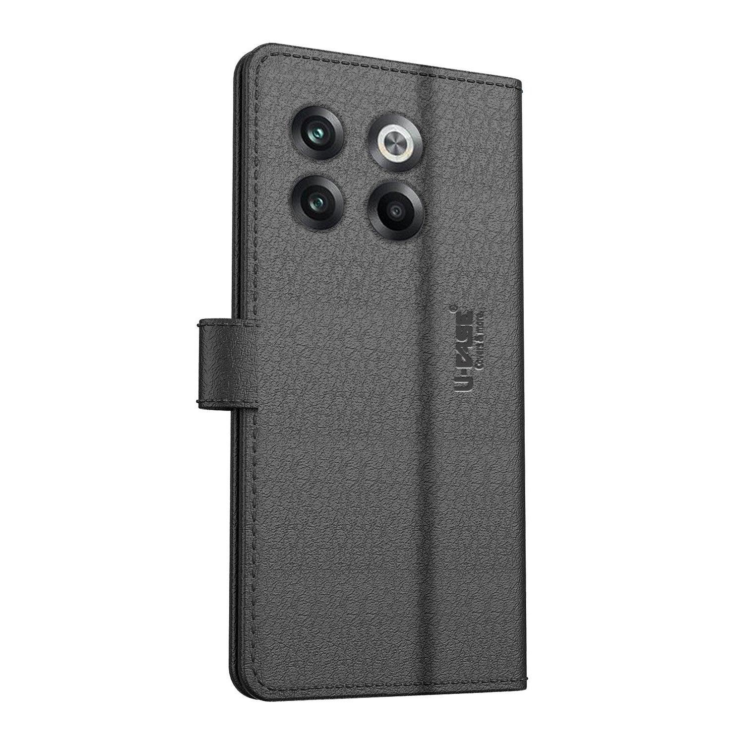 U-CASE Flip Cover for OnePlus 10T 5G Vegan Foldable Stand & Pocket Magnetic Closure - Aibex