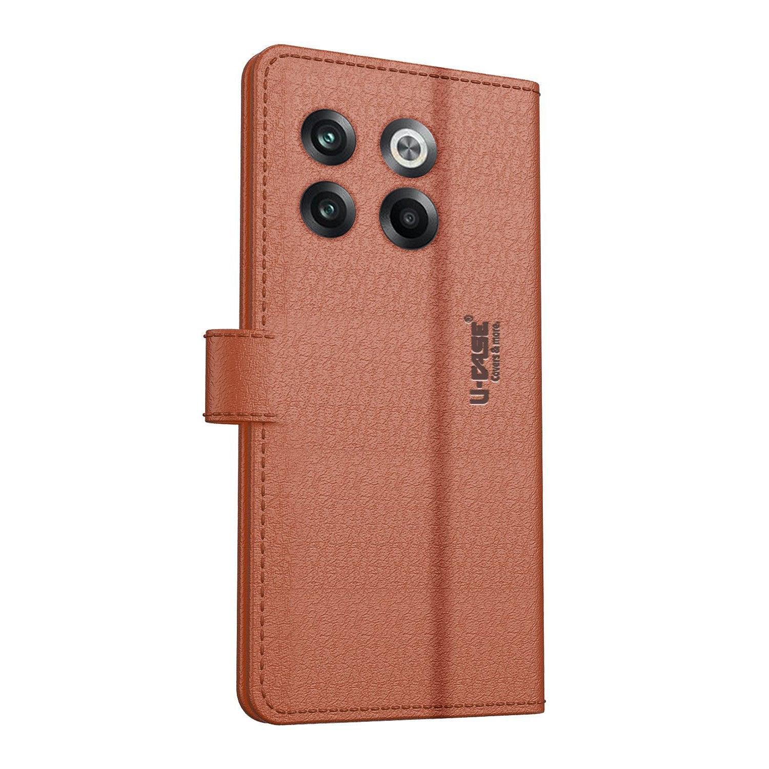 U-CASE Flip Cover for OnePlus 10T 5G Vegan Foldable Stand & Pocket Magnetic Closure - Aibex