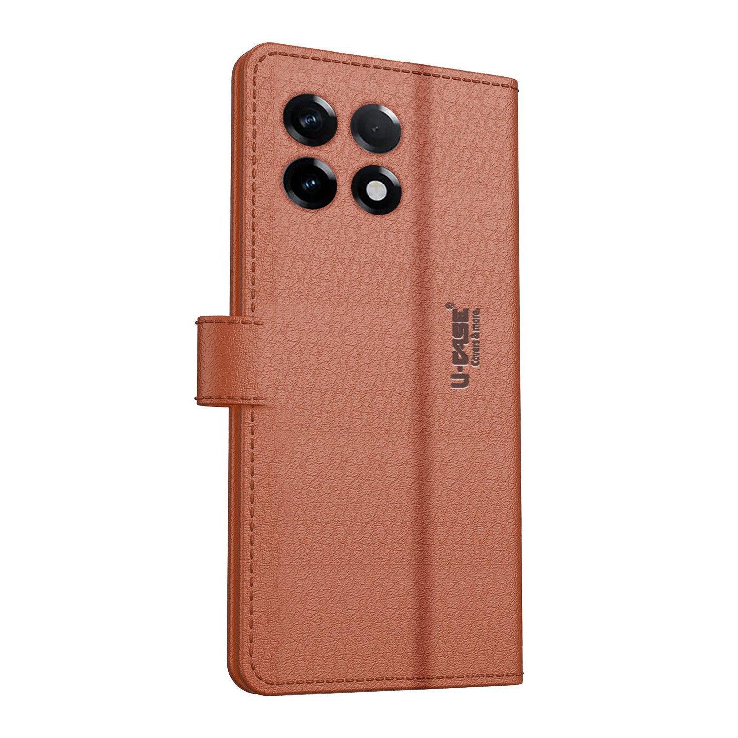 U-CASE Magnetic Flip Cover for OnePlus 11 Vegan Foldable Stand & Pocket Magnetic Closure - Aibex