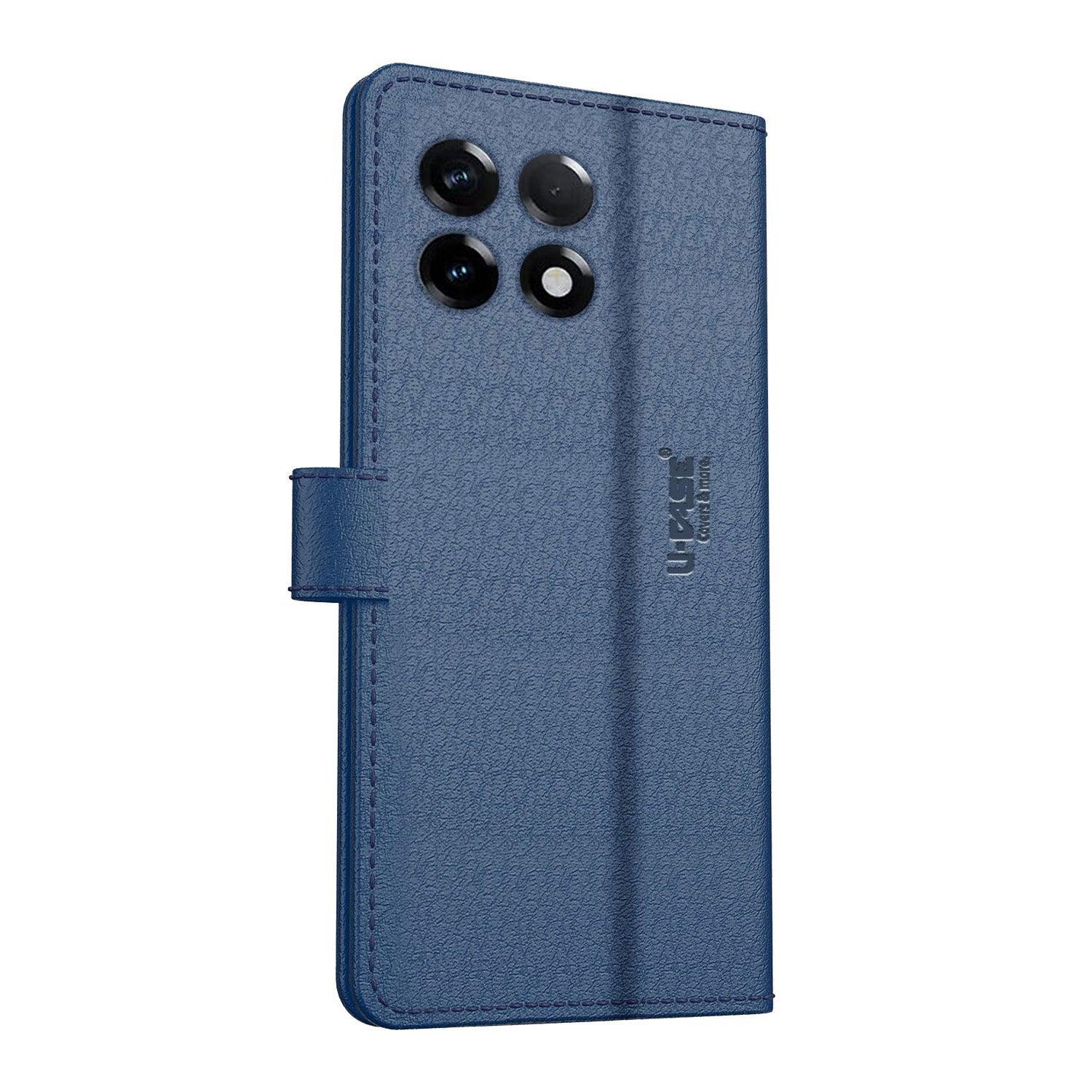 U-CASE Flip Cover for OnePlus 11R Vegan Foldable Stand & Pocket Magnetic Closure - Aibex