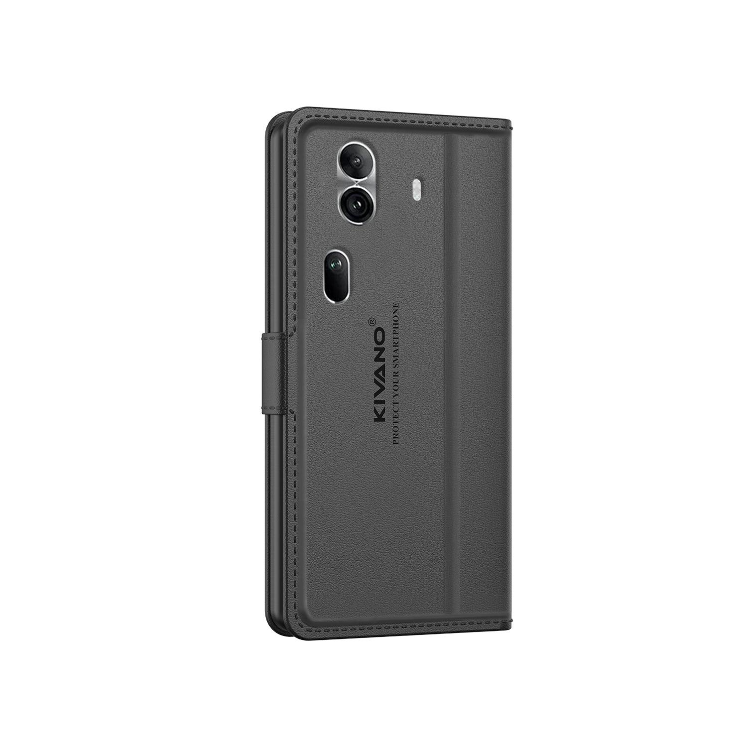 Leather Wallet Case for Oppo Reno 11 Pro 5G ?Stylish Flip Folio Cover with Card Holder, Stand, and RFID Protection -KIVANO LUXE - Aibex