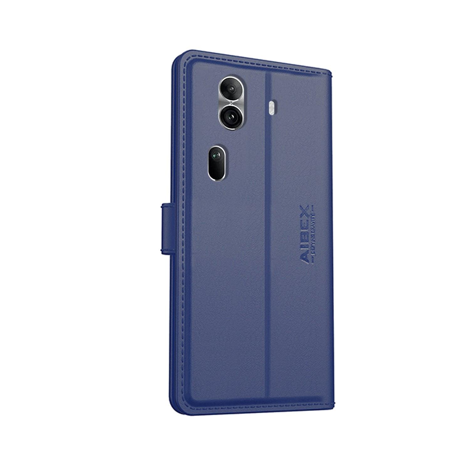 Oppo Reno 11 Pro 5G Aibex PU Leather Flip Cover Foldable Stand & Pocket Magnetic Closure - Aibex