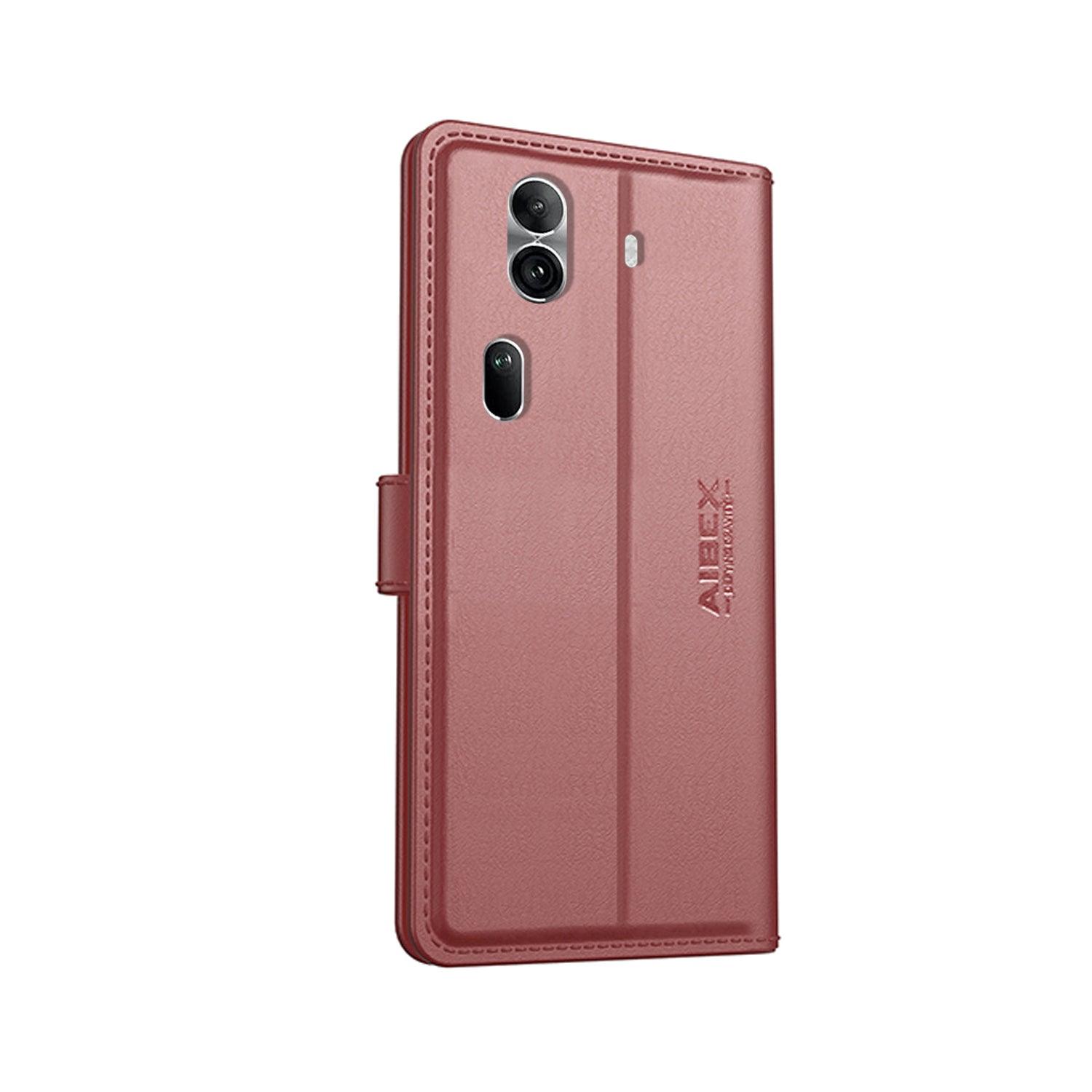 Oppo Reno 11 Pro 5G Aibex PU Leather Flip Cover Foldable Stand & Pocket Magnetic Closure - Aibex