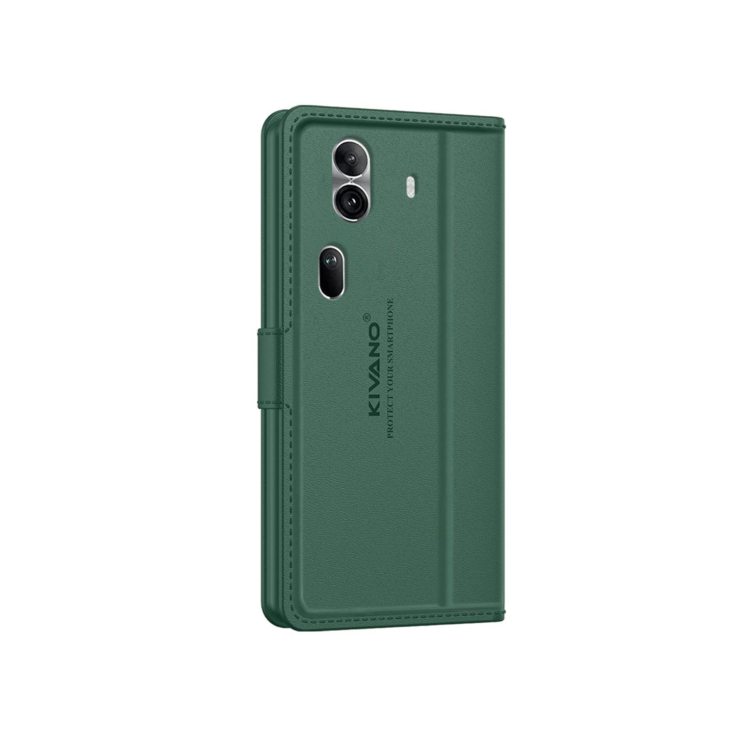 Leather Wallet Case for Oppo Reno 11 Pro 5G ?Stylish Flip Folio Cover with Card Holder, Stand, and RFID Protection -KIVANO LUXE - Aibex