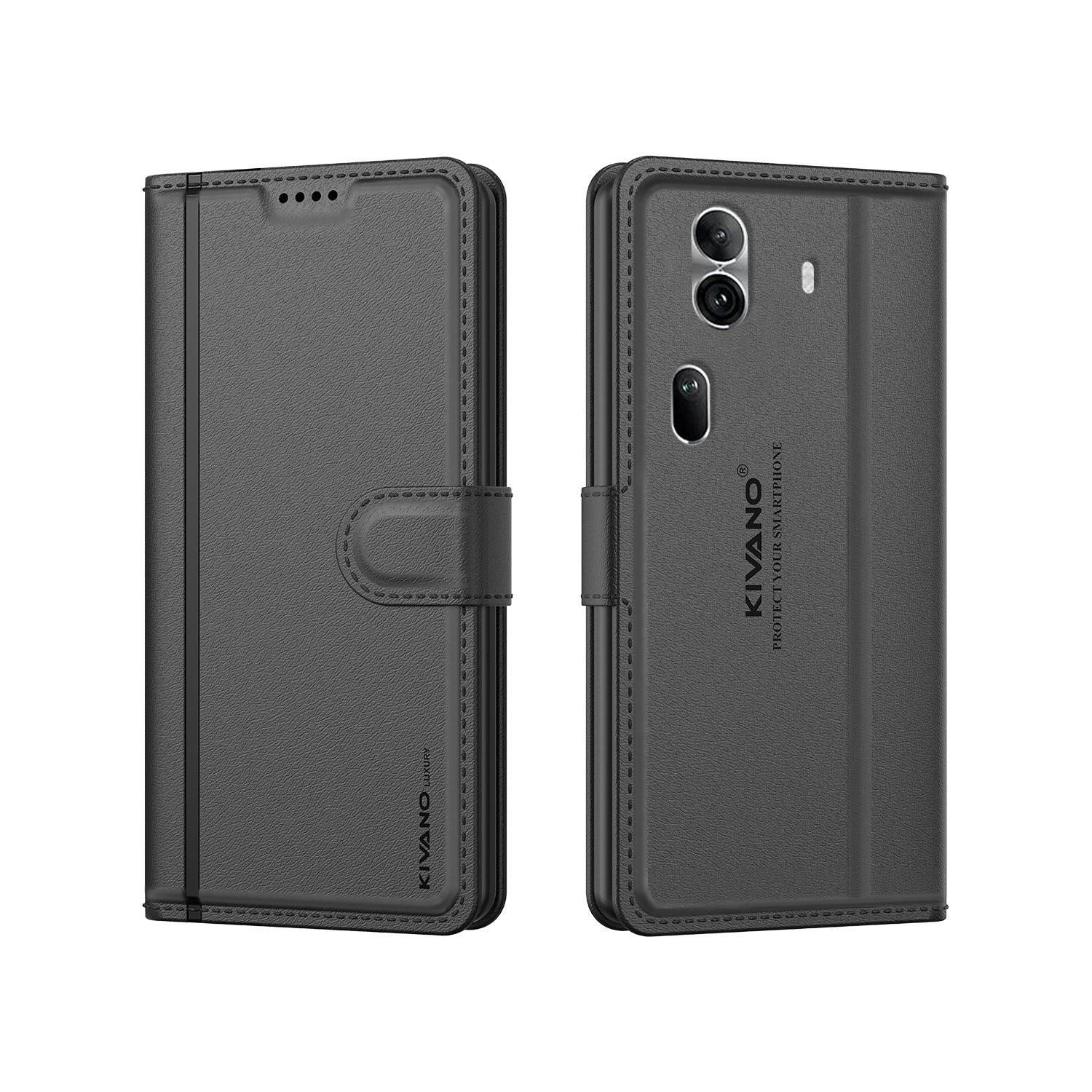 Leather Wallet Case for Oppo Reno 11 Pro 5G ?Stylish Flip Folio Cover with Card Holder, Stand, and RFID Protection -KIVANO LUXE - Aibex