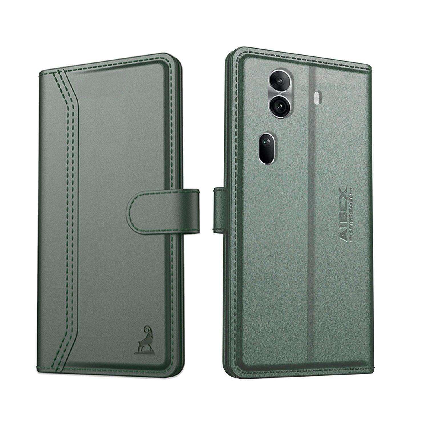 Oppo Reno 11 Pro 5G Aibex PU Leather Flip Cover Foldable Stand & Pocket Magnetic Closure - Aibex