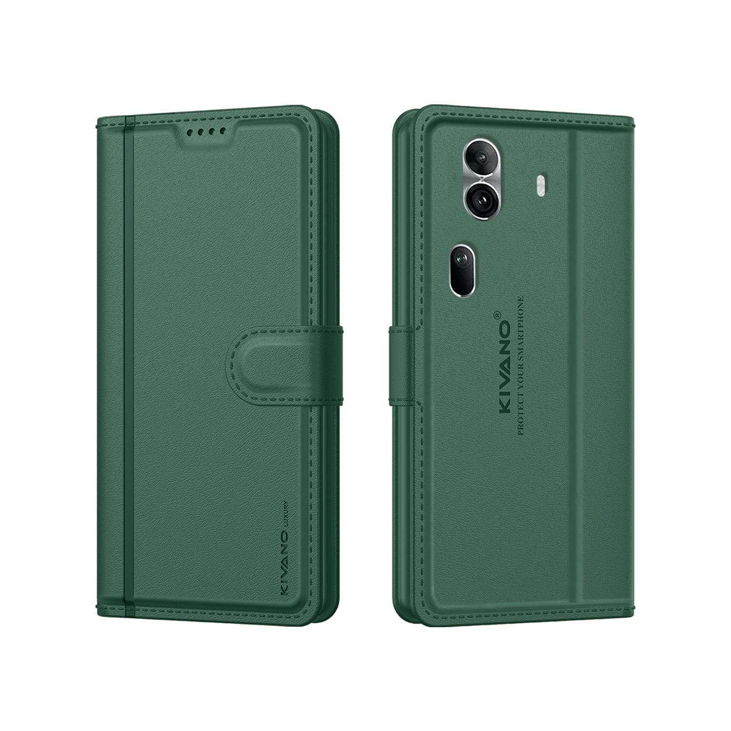 Leather Wallet Case for Oppo Reno 11 Pro 5G ?Stylish Flip Folio Cover with Card Holder, Stand, and RFID Protection -KIVANO LUXE - Aibex