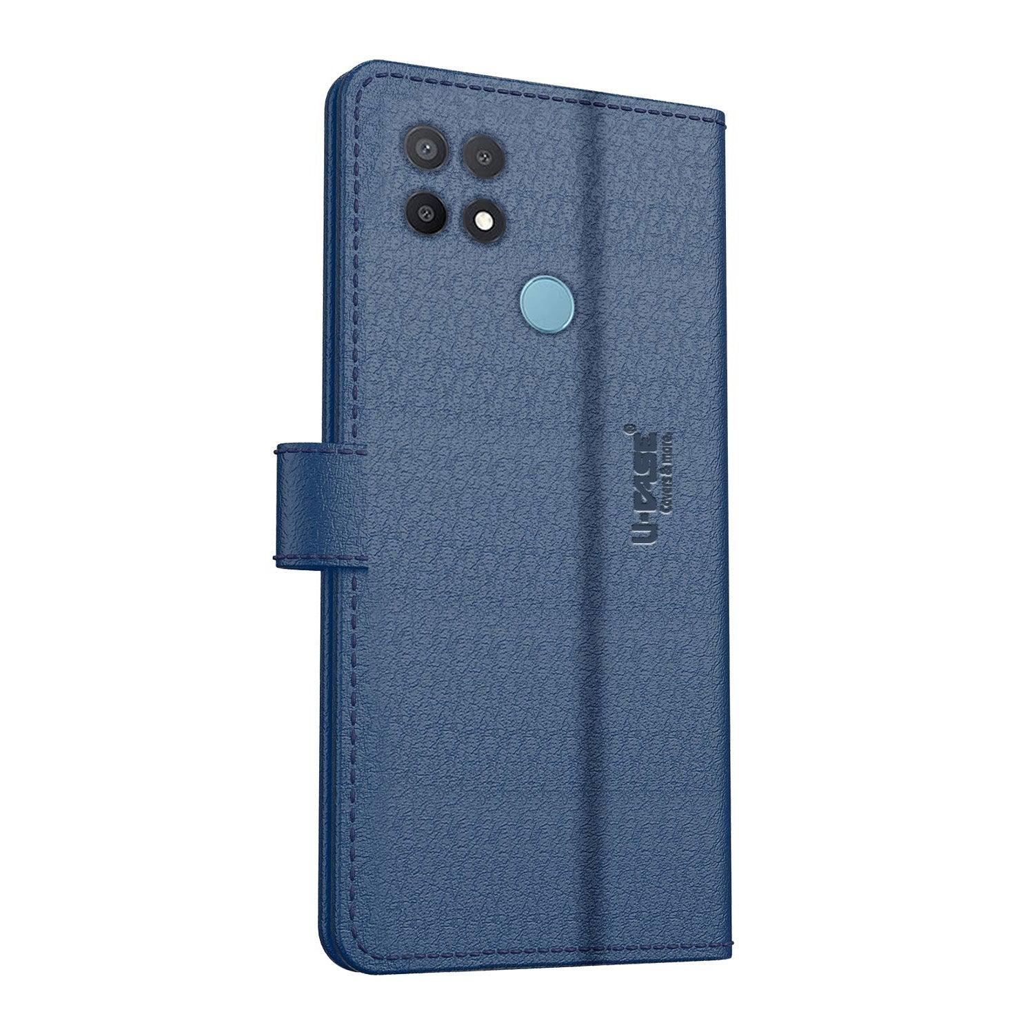 U-CASE Magnetic Flip Cover for Oppo A15 / Oppo A15s Vegan Foldable Stand & Pocket Magnetic Closure - Aibex