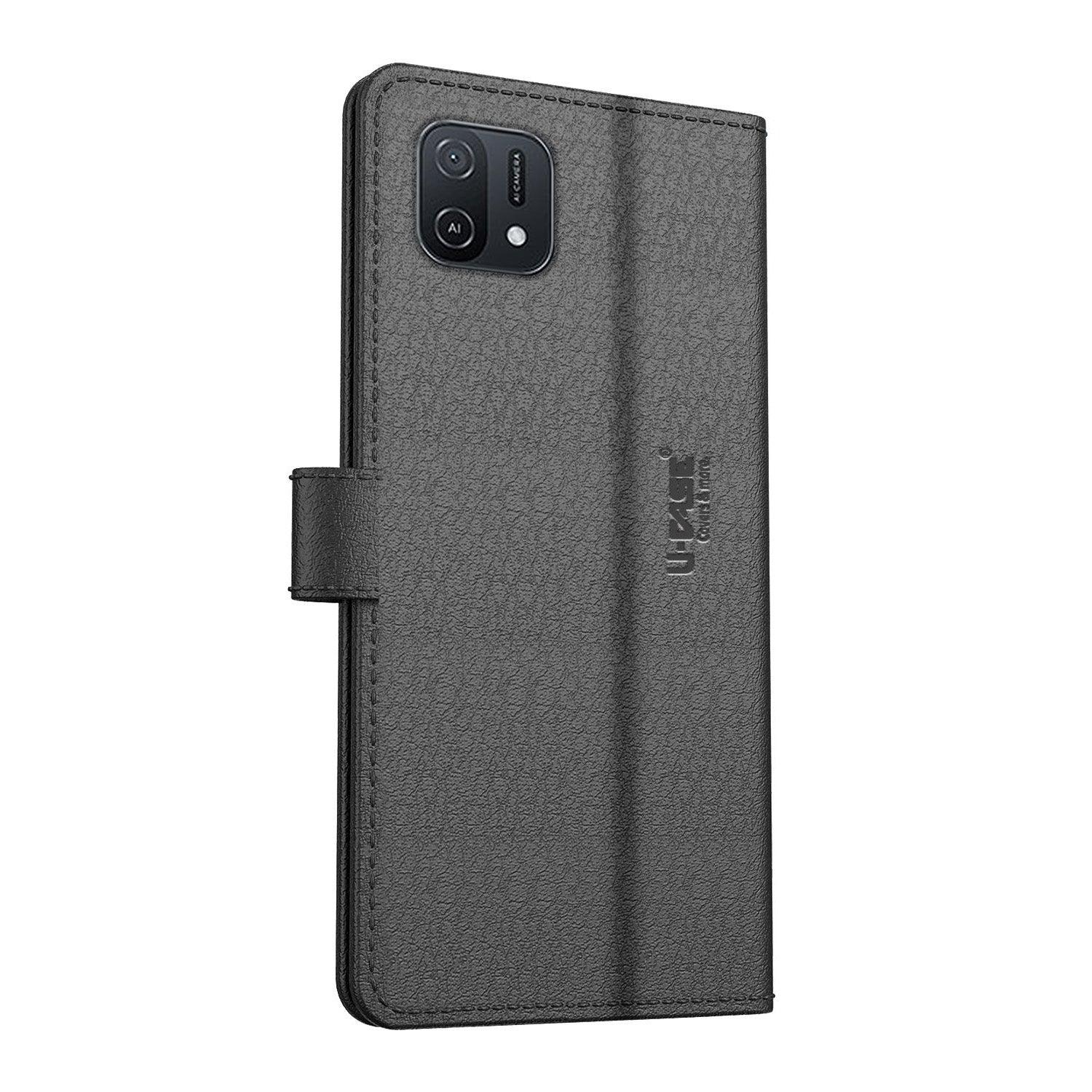 U-CASE Flip Cover for Oppo A16e / Oppo A16K Vegan Foldable Stand & Pocket Magnetic Closure - Aibex