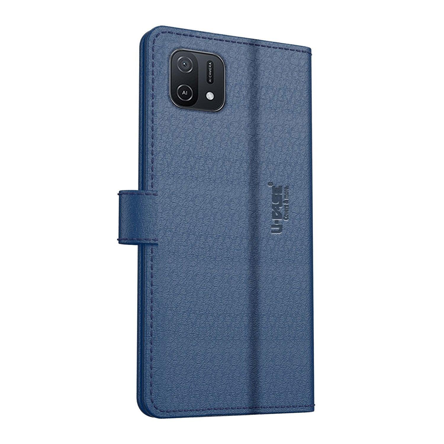 U-CASE Flip Cover for Oppo A16e / Oppo A16K Vegan Foldable Stand & Pocket Magnetic Closure - Aibex