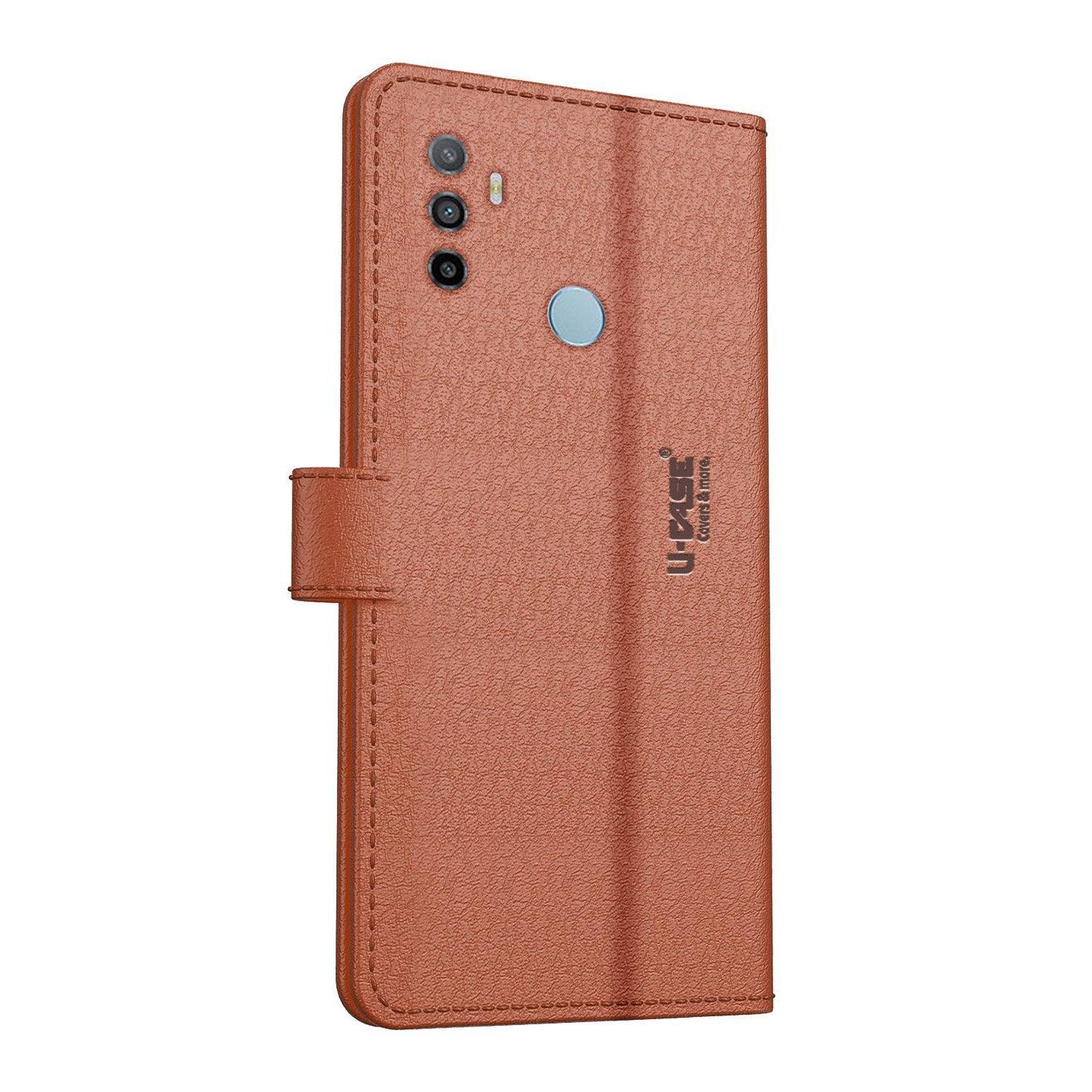 U-CASE Flip Cover for Oppo A53 Vegan Foldable Stand & Pocket Magnetic Closure - Aibex