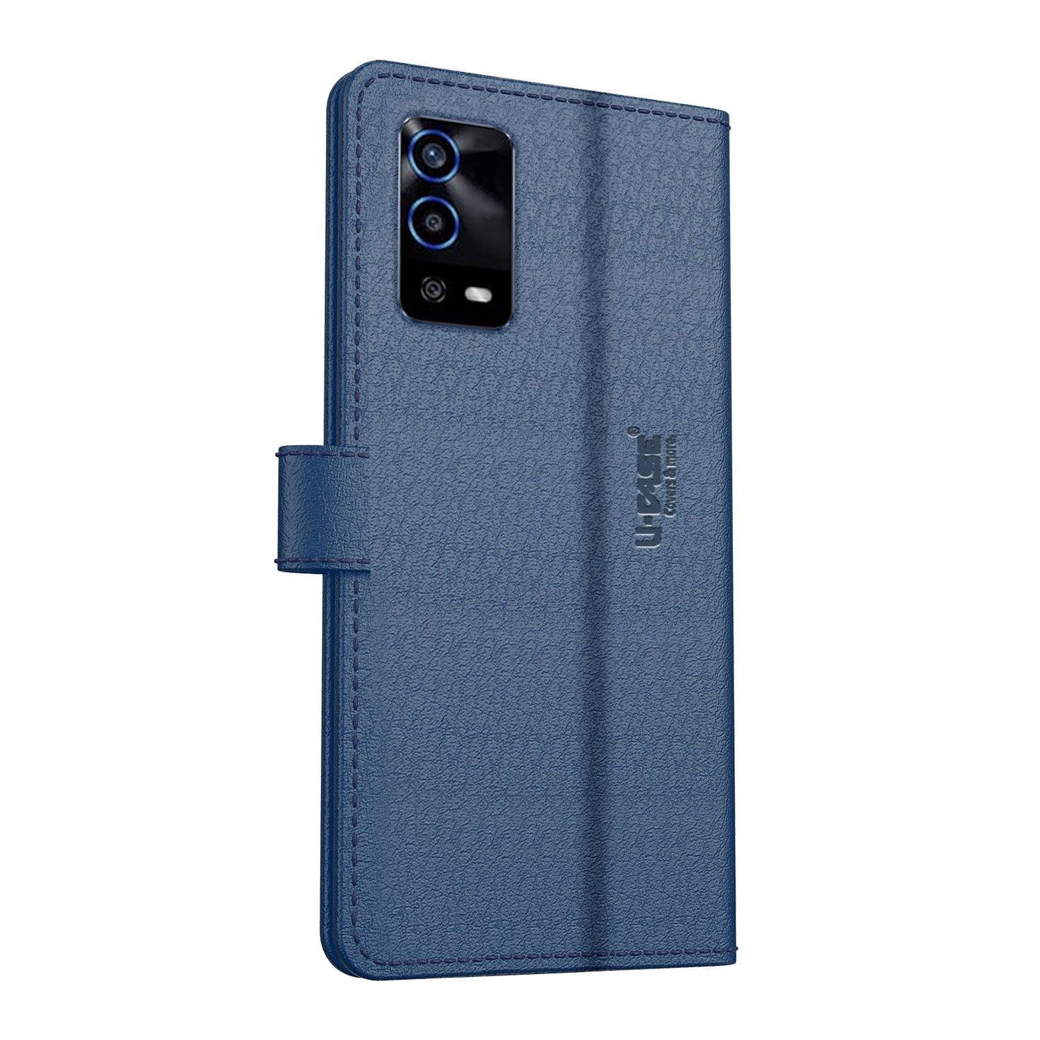 U-CASE Flip Cover for Oppo A55 Vegan Foldable Stand & Pocket Magnetic Closure - Aibex