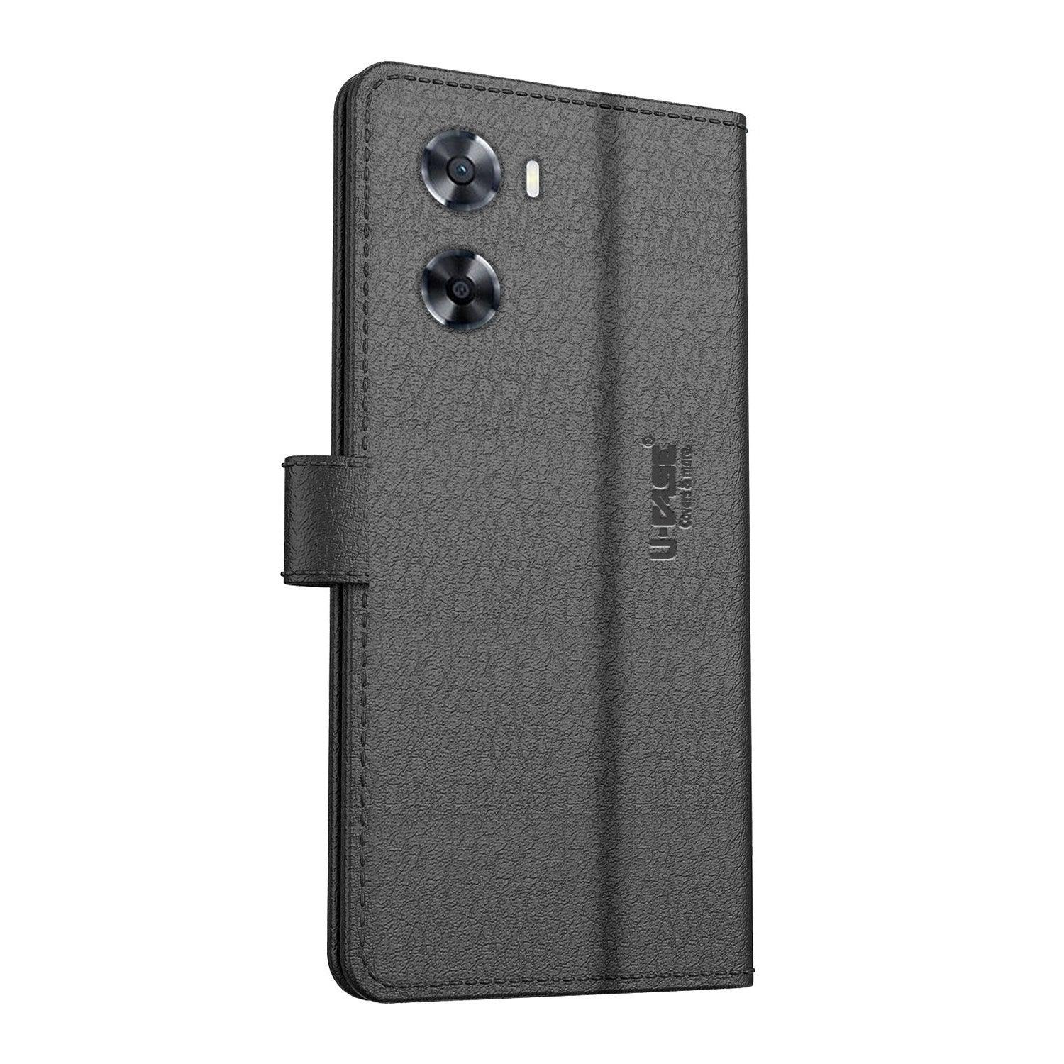 U-CASE Flip Cover for Oppo A57 4G (2022) /Oppo A77S / A77 Vegan Foldable Stand & Pocket Magnetic Closure - Aibex