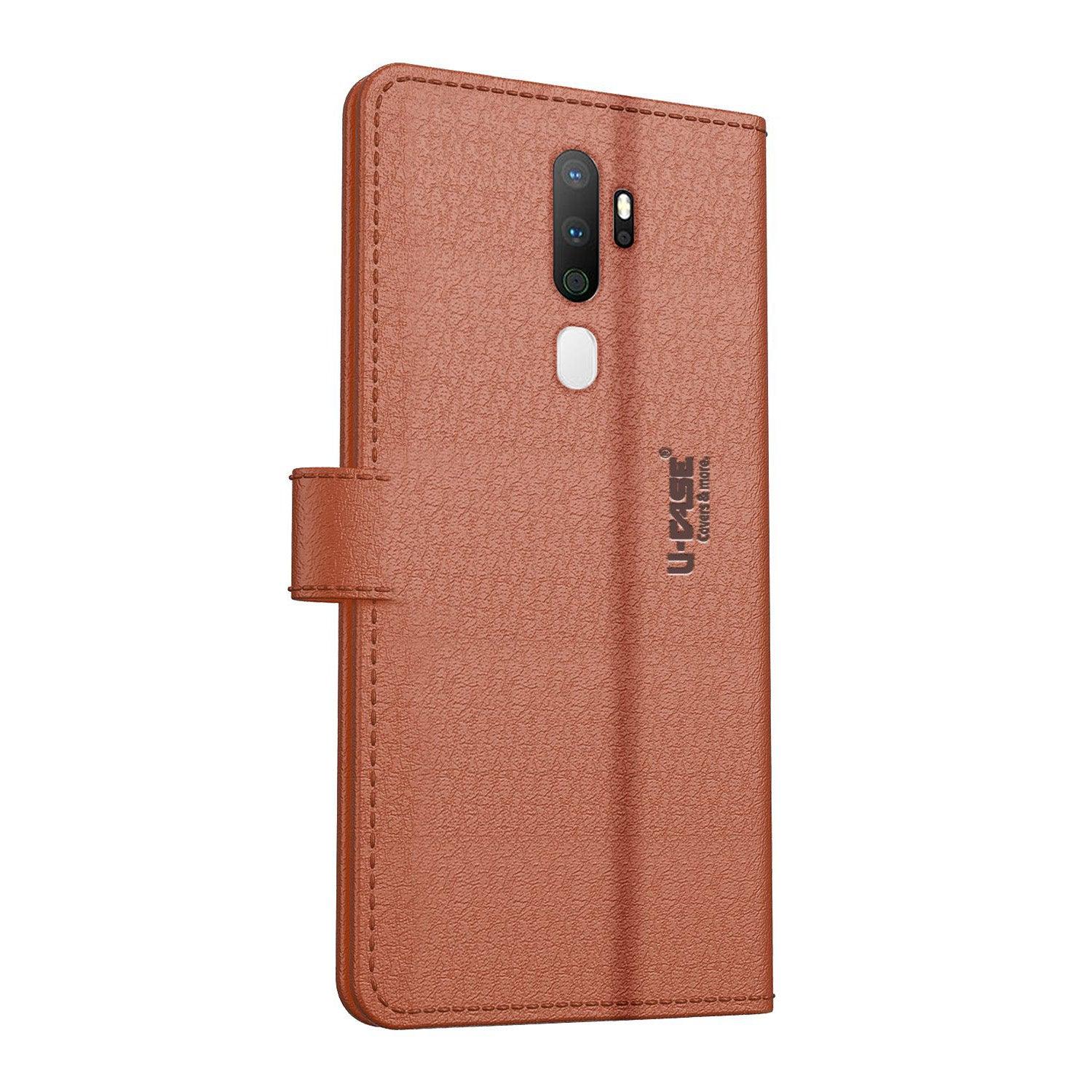 U-CASE Flip Cover for Oppo A5 (2020) / F9 / F9 Pro Vegan Foldable Stand & Pocket Magnetic Closure - Aibex