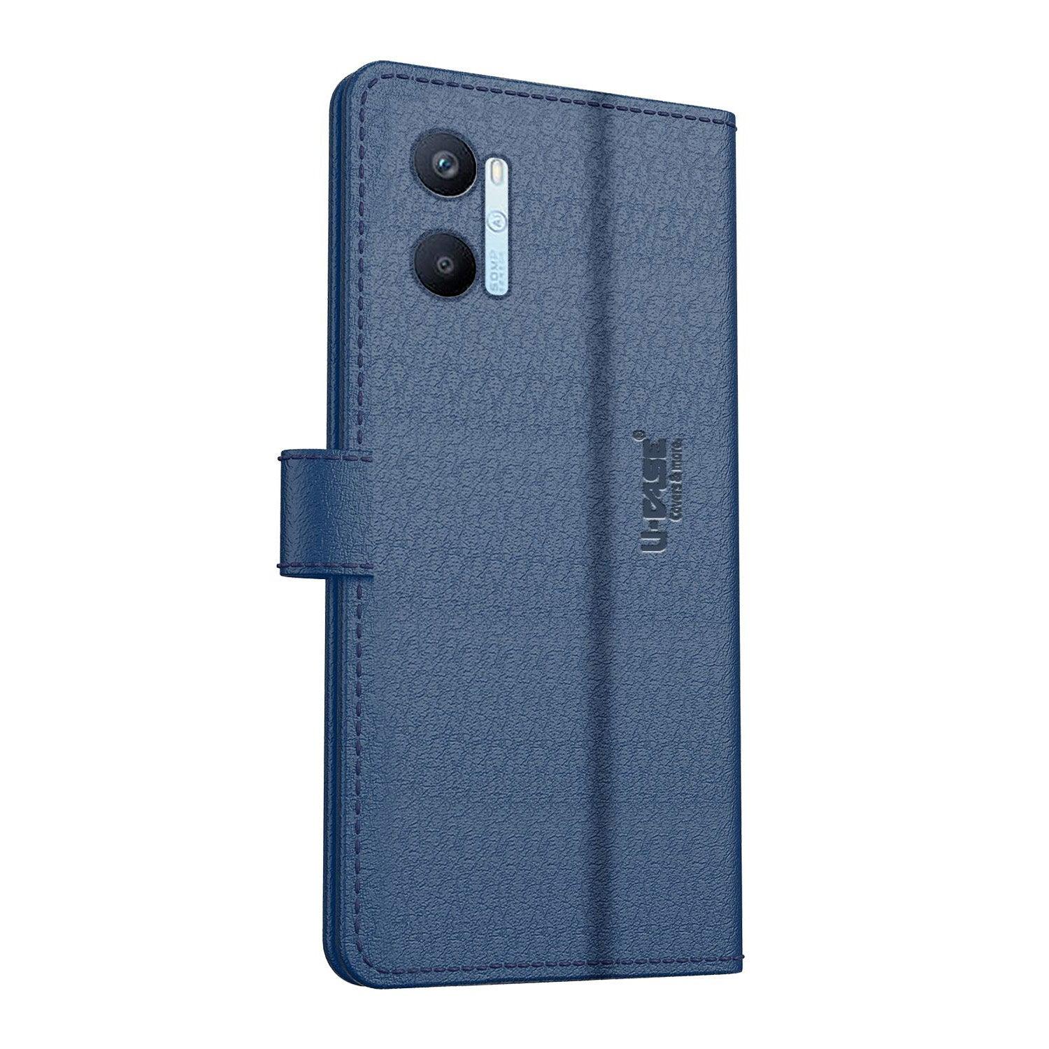 U-CASE Flip Cover for Oppo A96 Vegan Foldable Stand & Pocket Magnetic Closure - Aibex