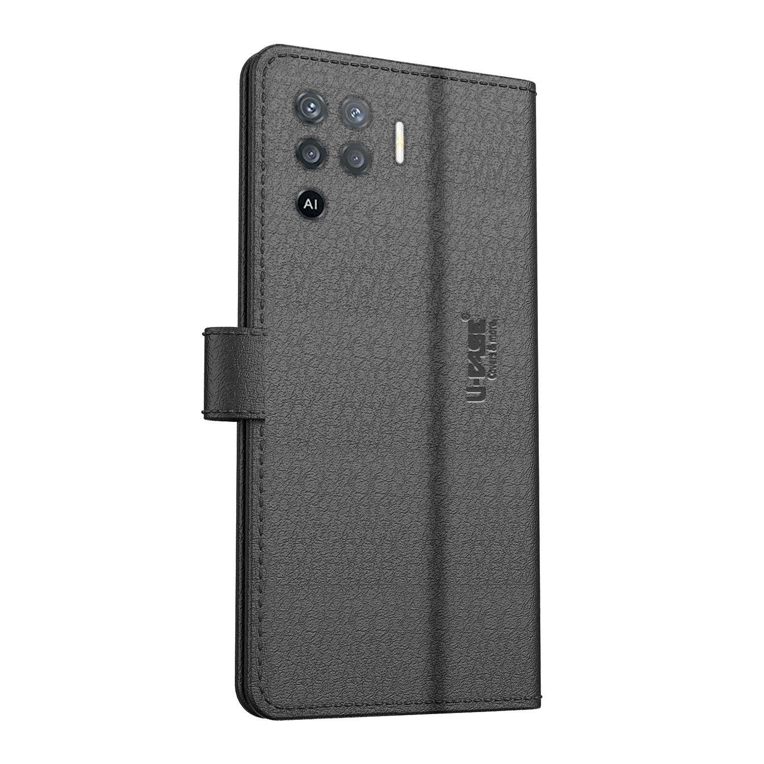 U-CASE Flip Cover for Oppo F19 Pro Vegan Foldable Stand & Pocket Magnetic Closure - Aibex