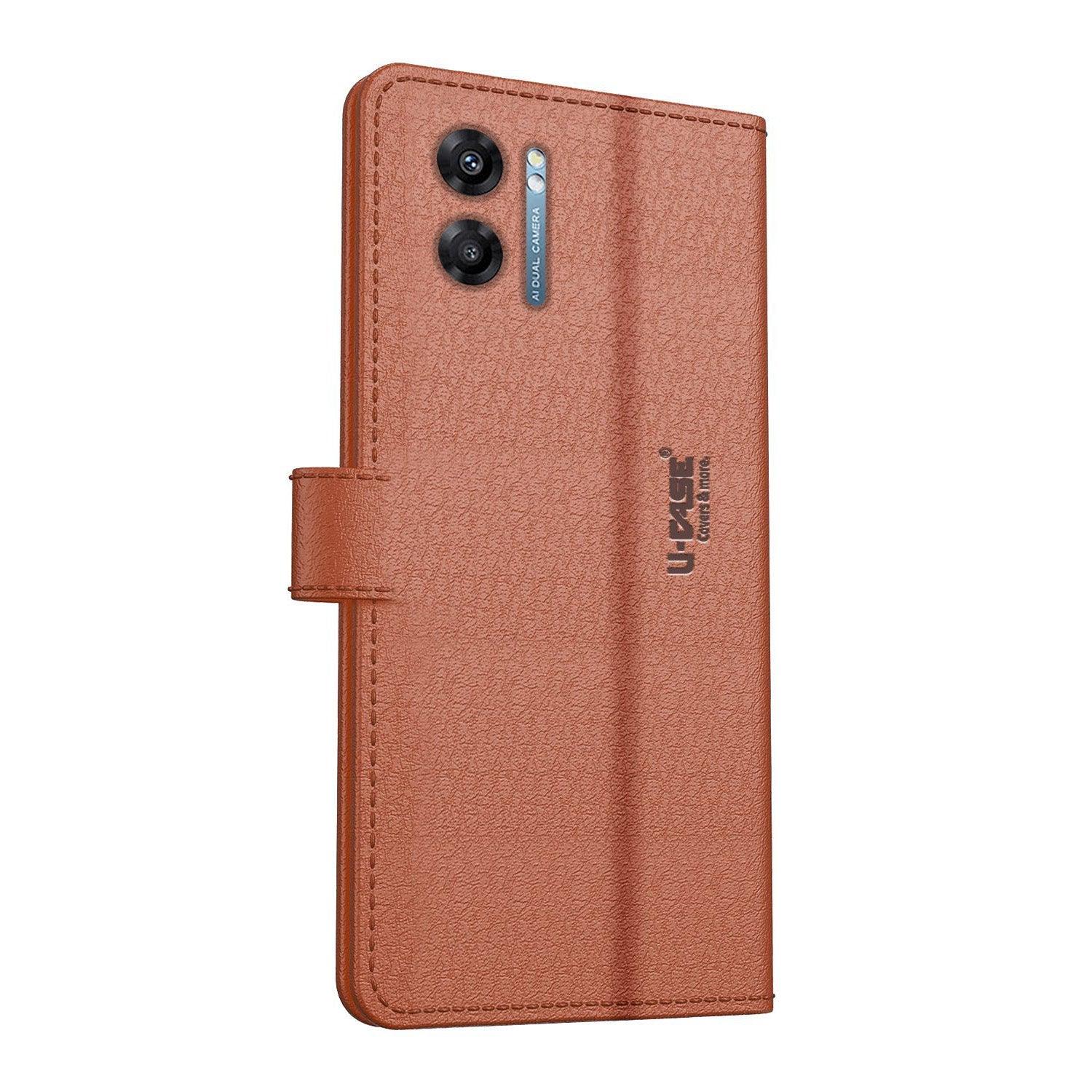 U-CASE Flip Cover for Oppo K10 5G / Realme Narzo 50 5G Vegan Foldable Stand & Pocket Magnetic Closure - Aibex