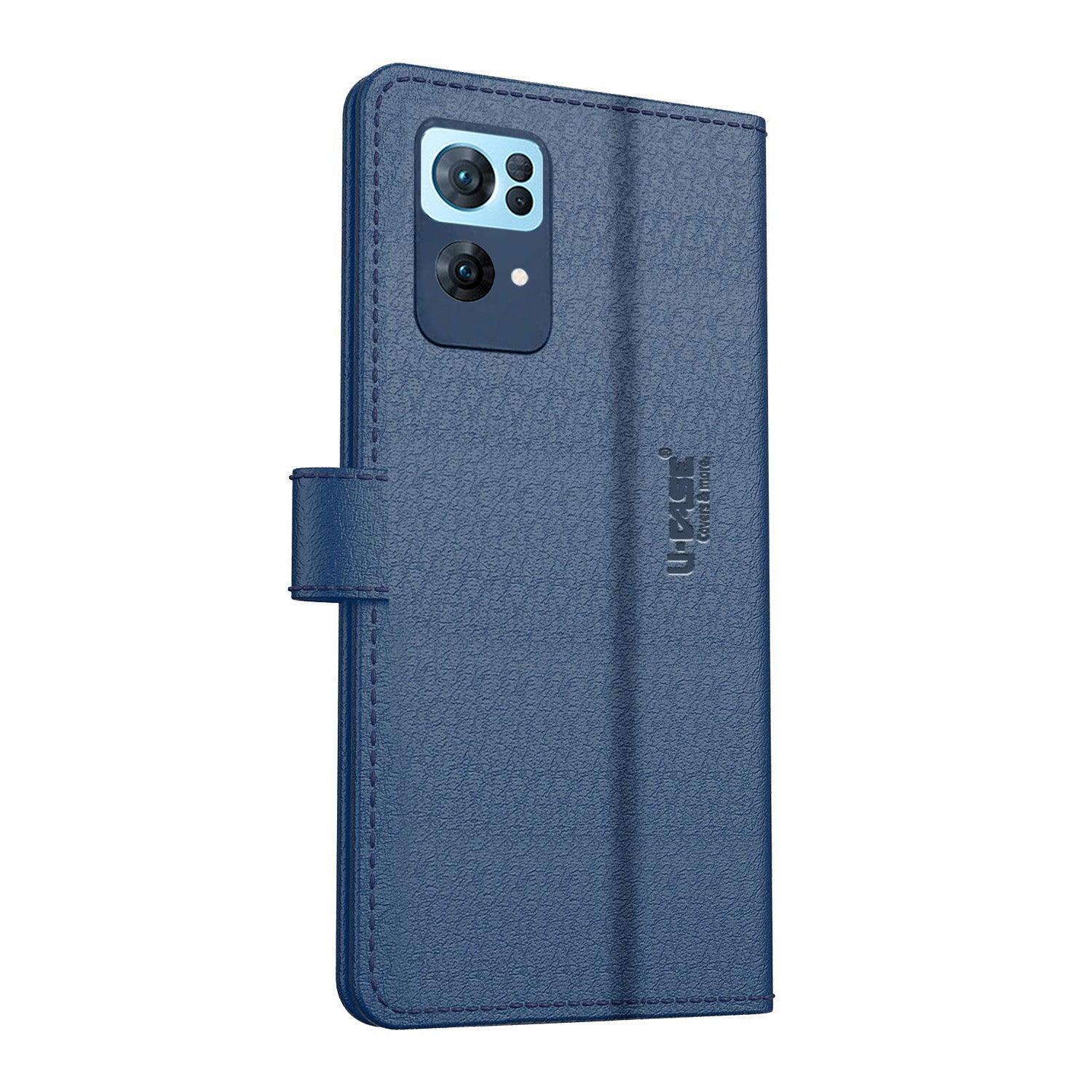U-CASE Flip Cover for Oppo Reno 7 Pro 5G Vegan Foldable Stand & Pocket Magnetic Closure - Aibex